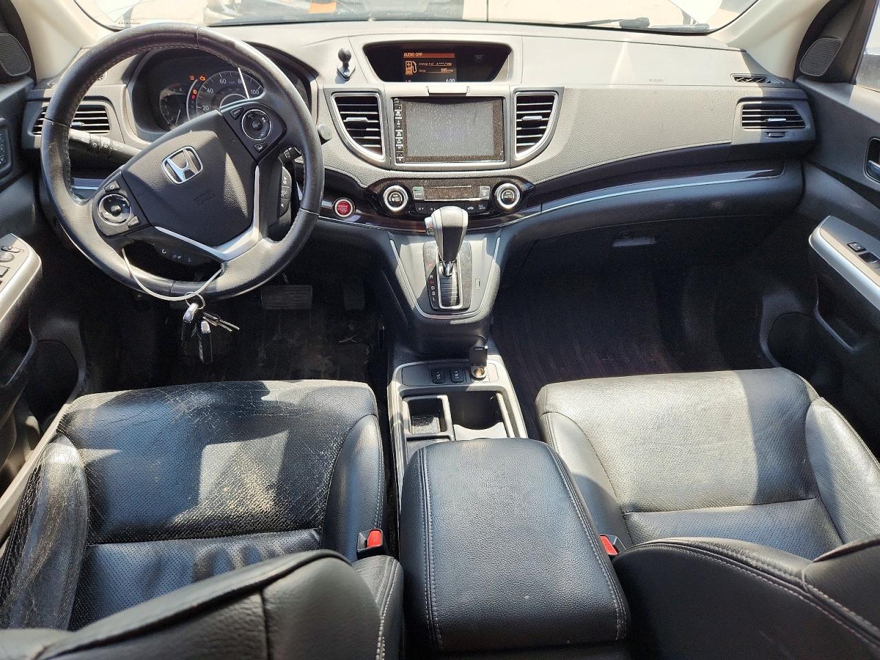 2015 Honda Cr-v Touring White vin: 5J6RM4H96FL008076