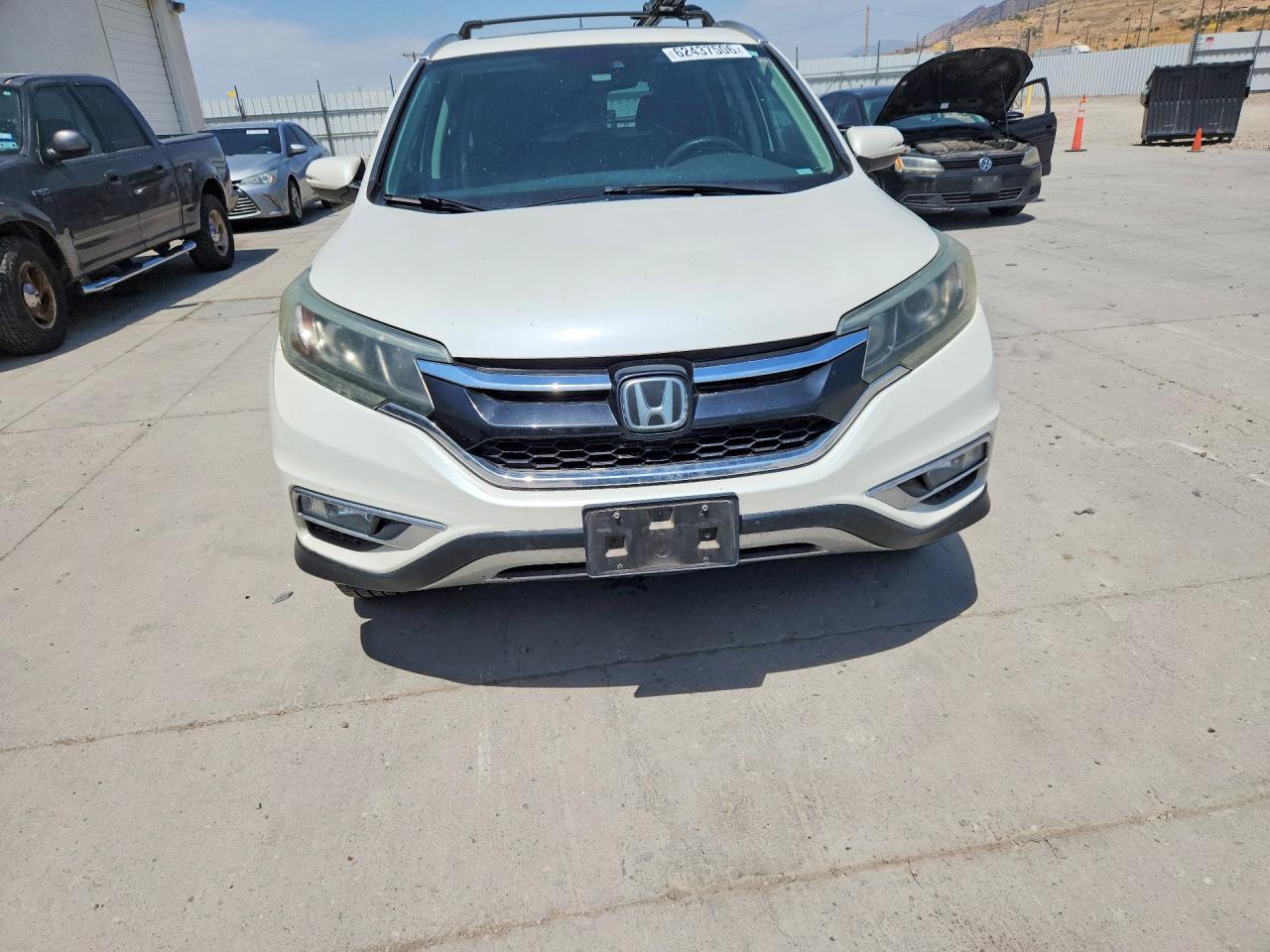 2015 Honda Cr-v Touring White vin: 5J6RM4H96FL008076
