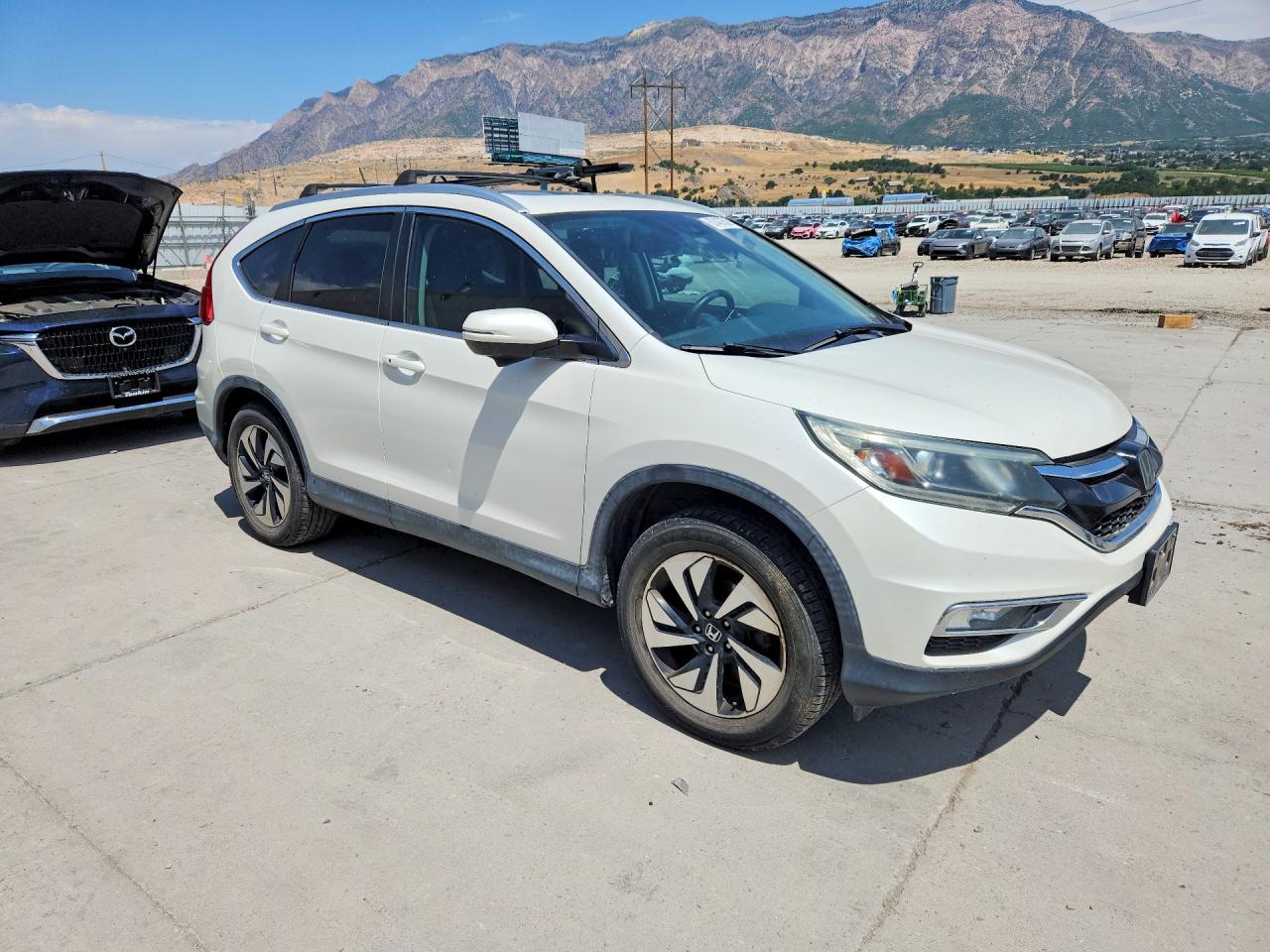 2015 Honda Cr-v Touring White vin: 5J6RM4H96FL008076