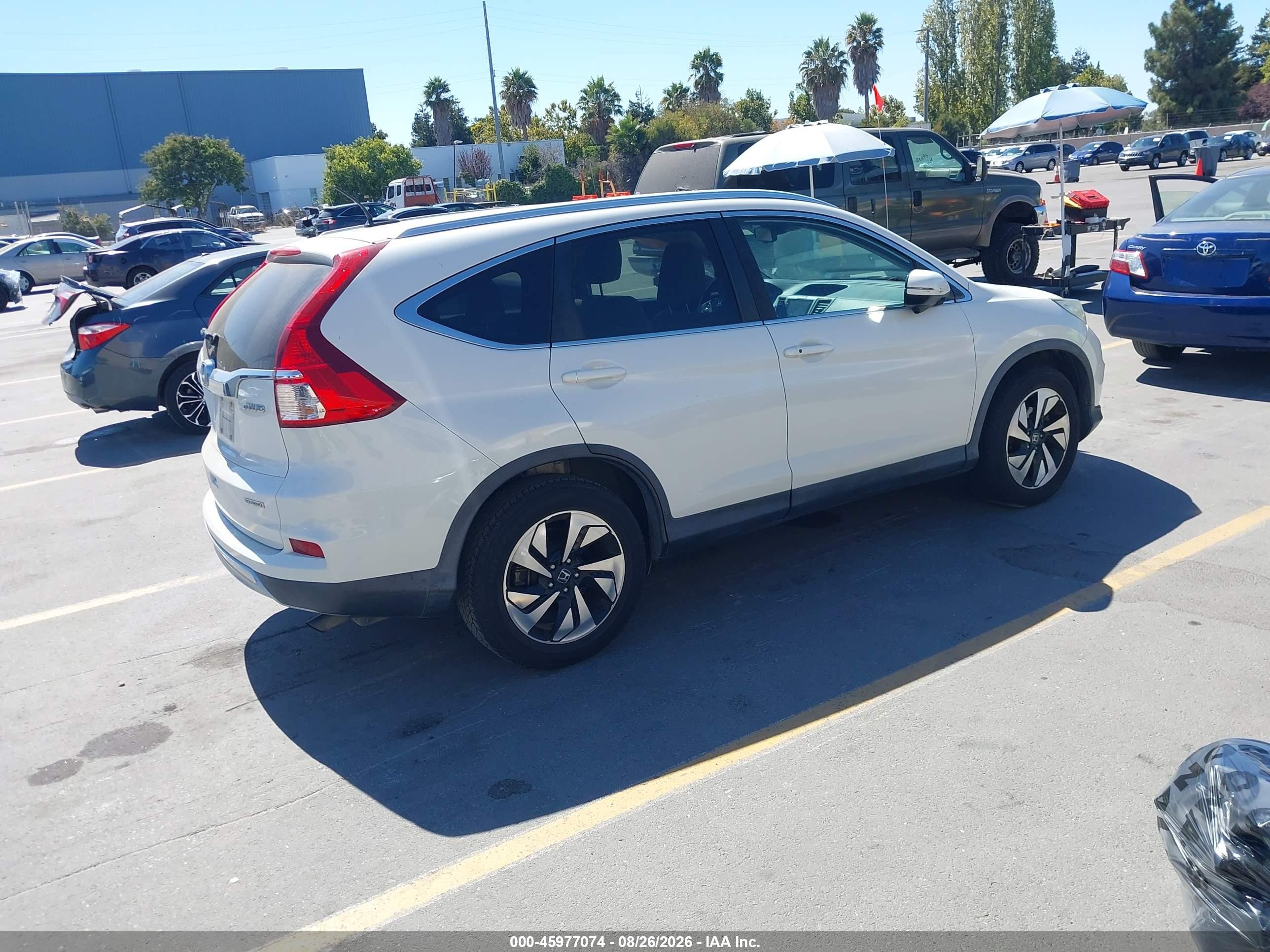 2015 Honda Cr-v Touring Белый vin: 5J6RM4H96FL033737