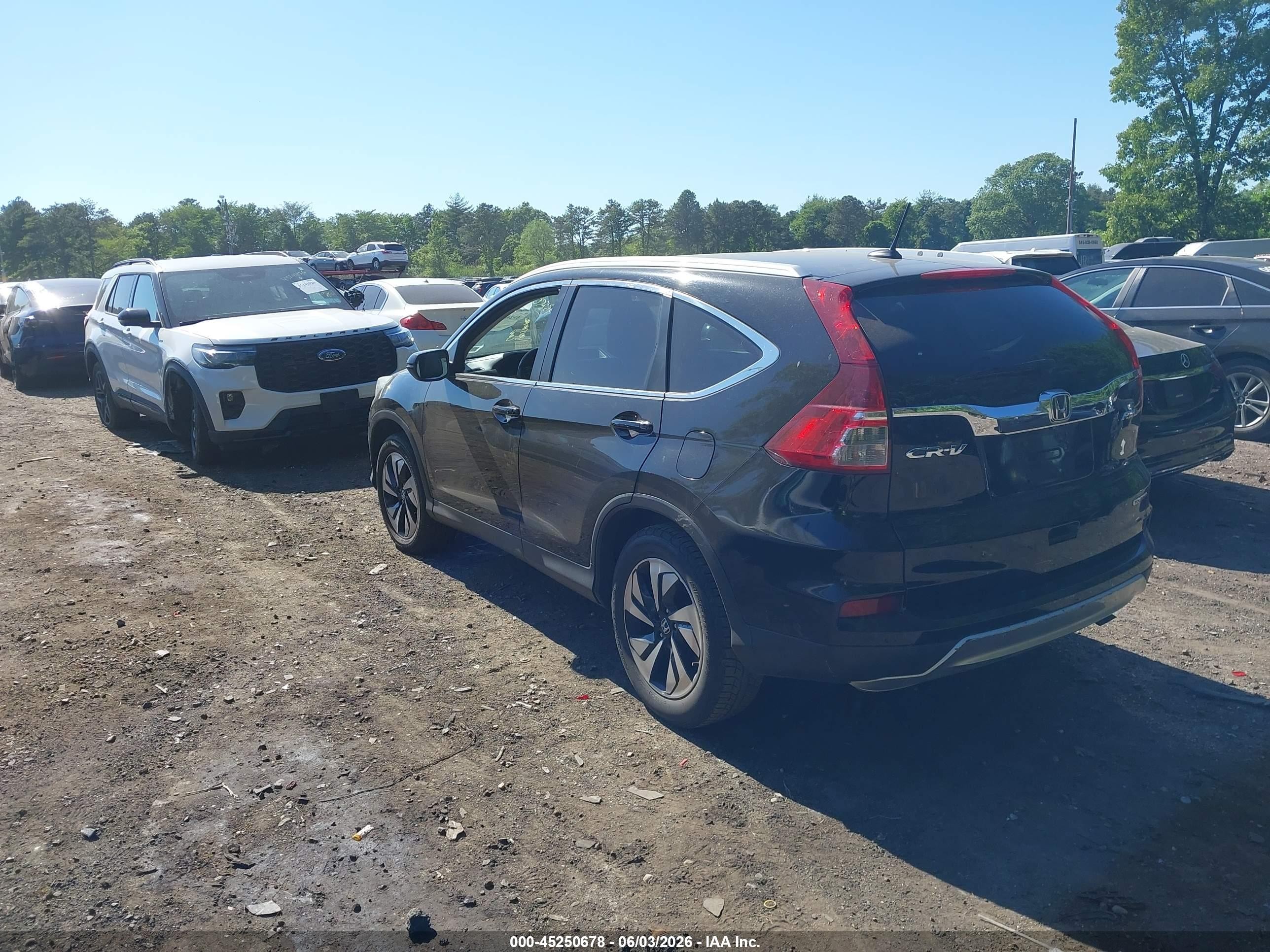 2015 Honda Cr-v Touring Black vin: 5J6RM4H96FL065359