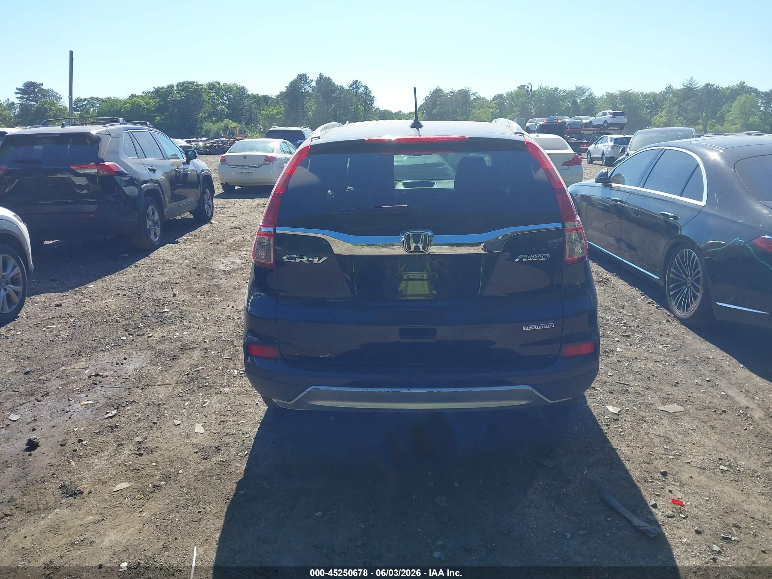 2015 Honda Cr-v Touring Black vin: 5J6RM4H96FL065359