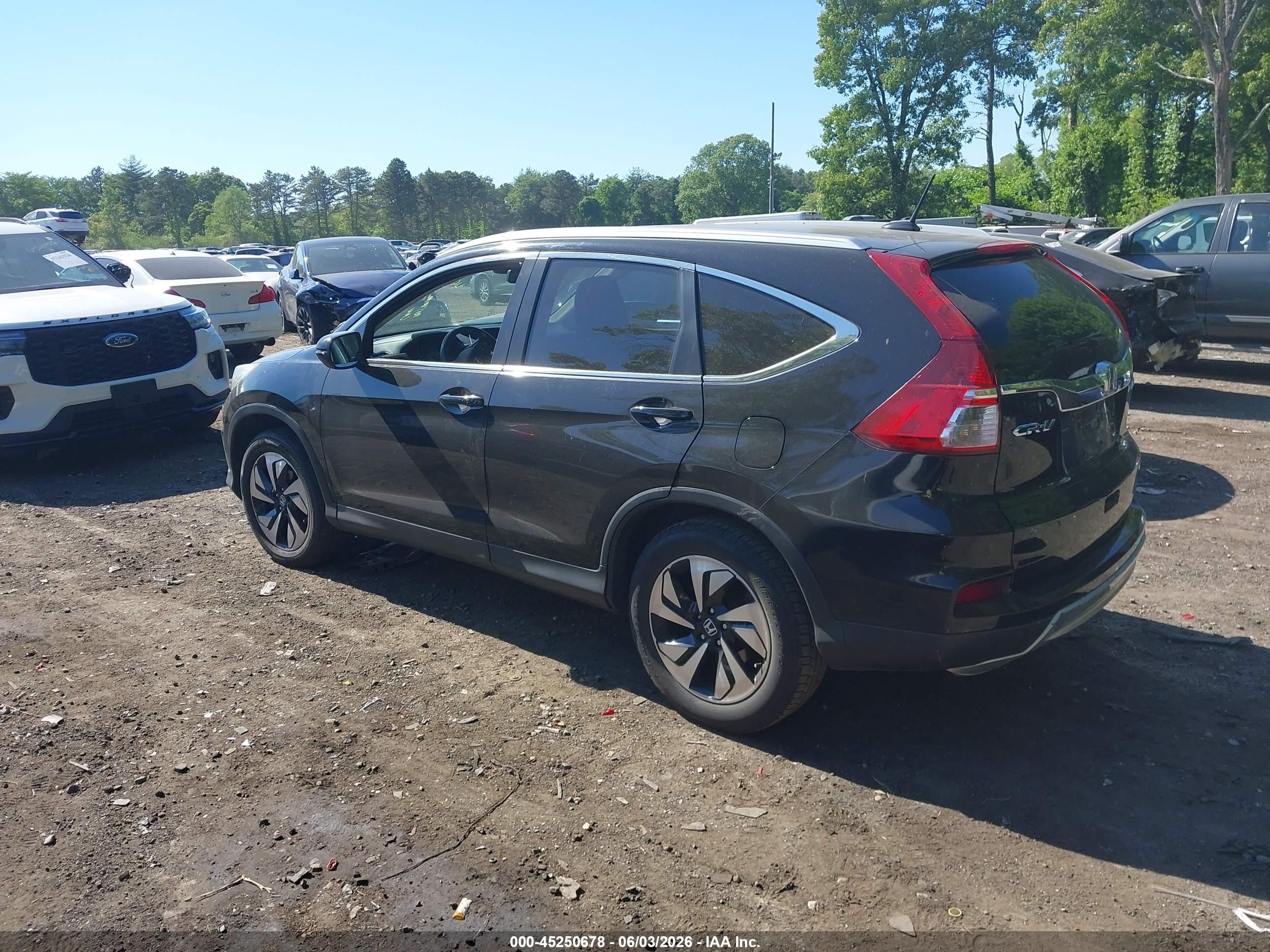 2015 Honda Cr-v Touring Black vin: 5J6RM4H96FL065359