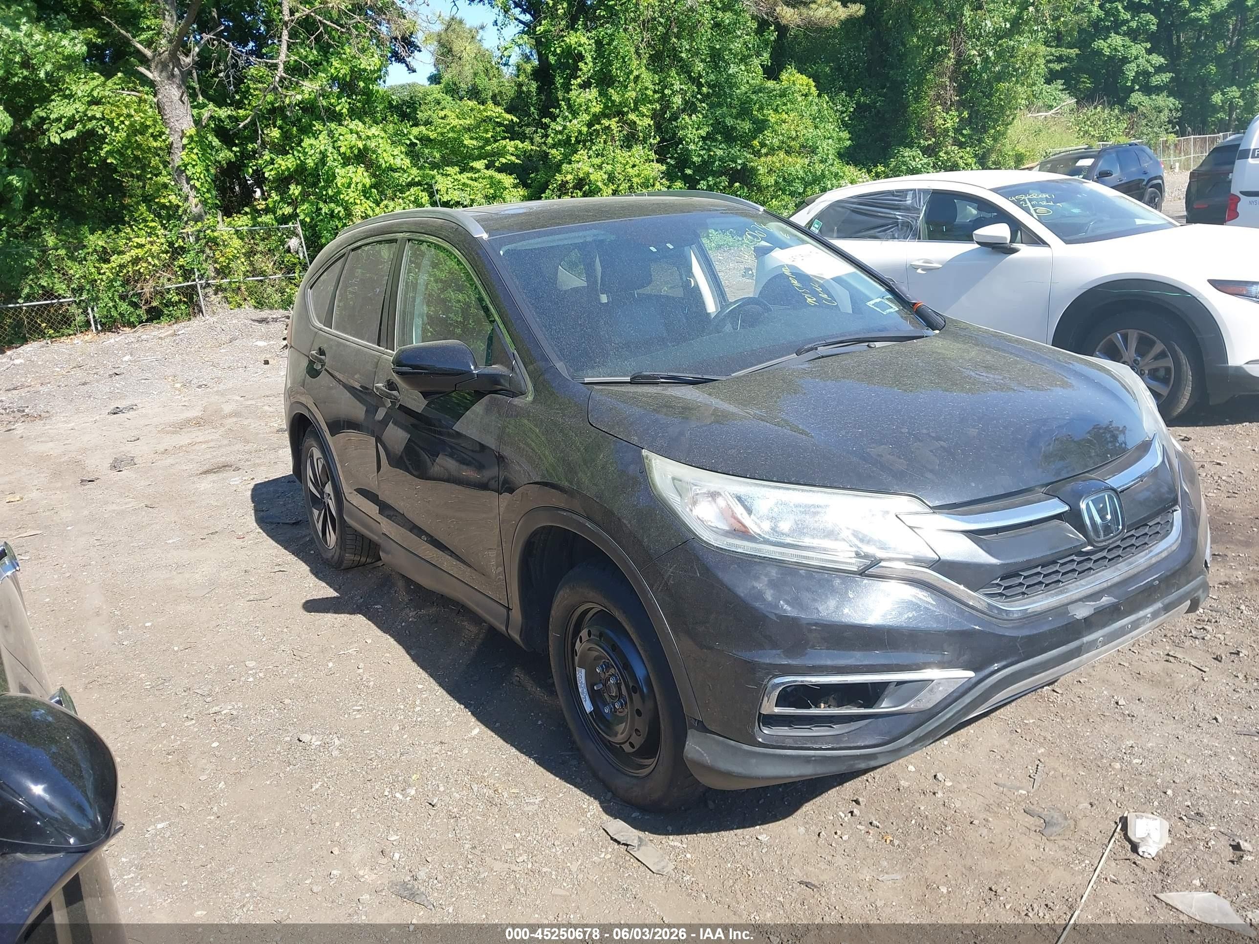 2015 Honda Cr-v Touring Black vin: 5J6RM4H96FL065359