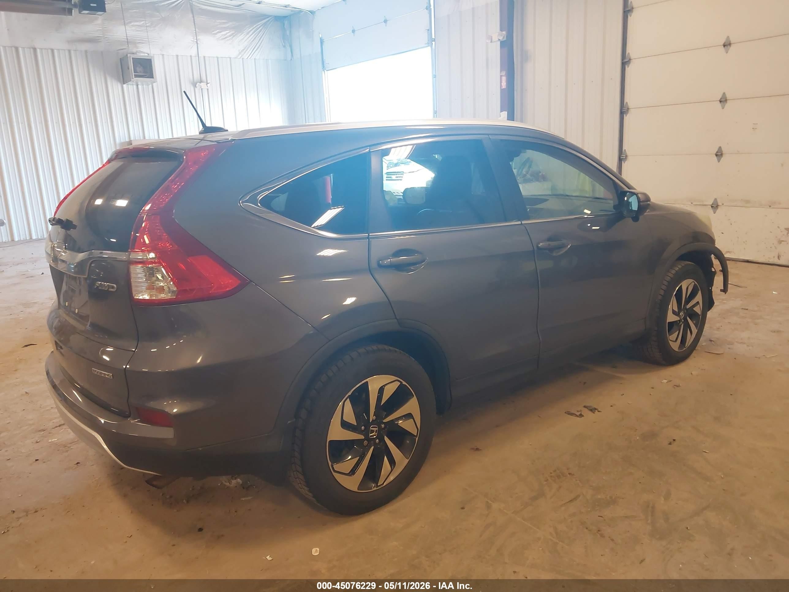 2015 Honda Cr-v Touring Gray vin: 5J6RM4H96FL066530