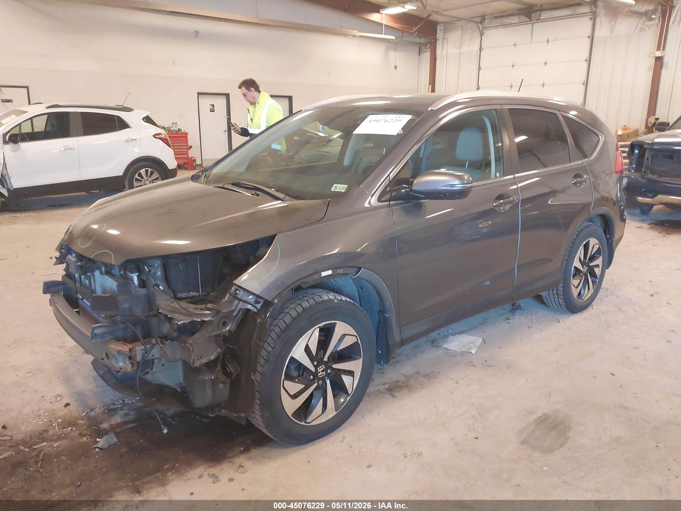 2015 Honda Cr-v Touring Gray vin: 5J6RM4H96FL066530