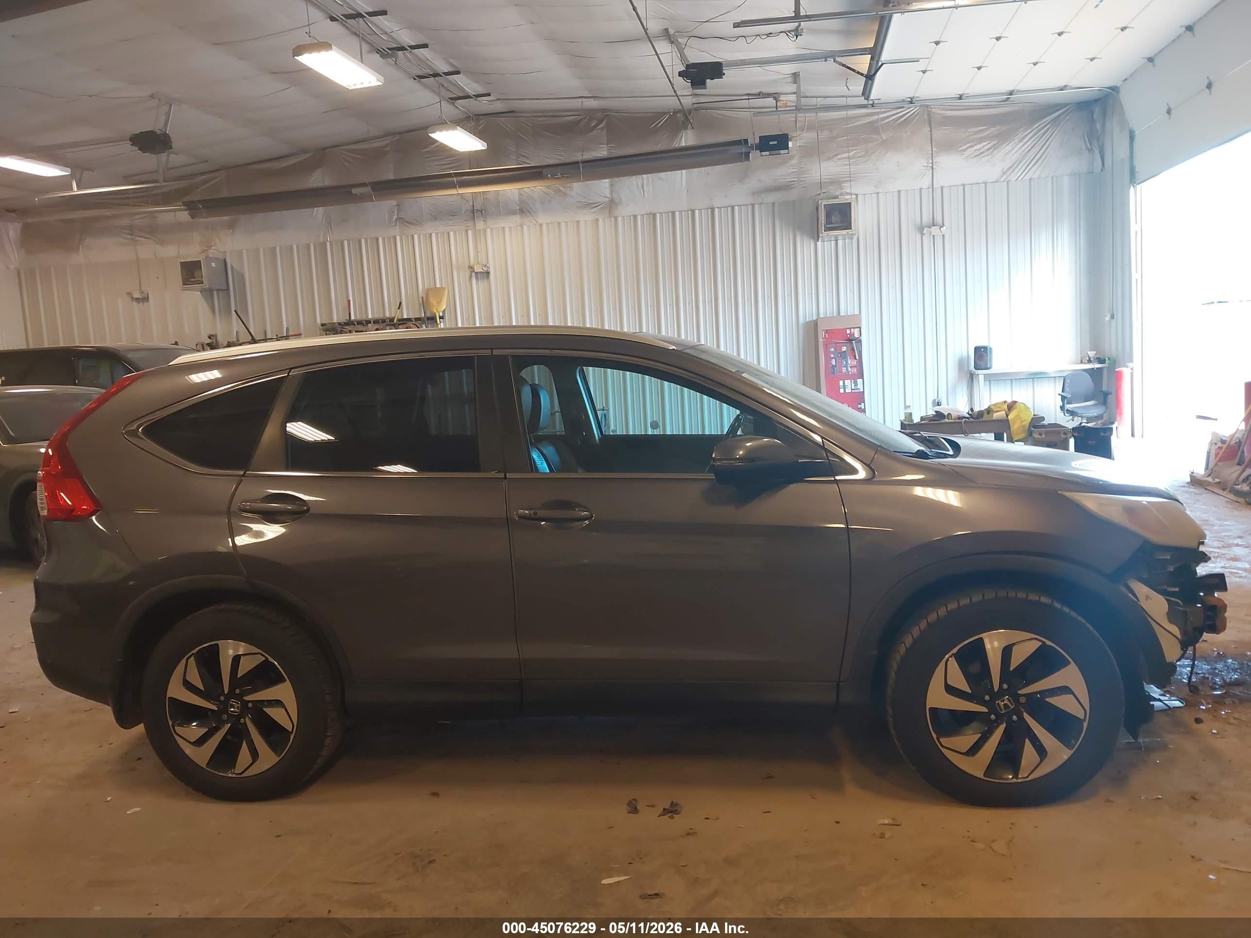 2015 Honda Cr-v Touring Gray vin: 5J6RM4H96FL066530