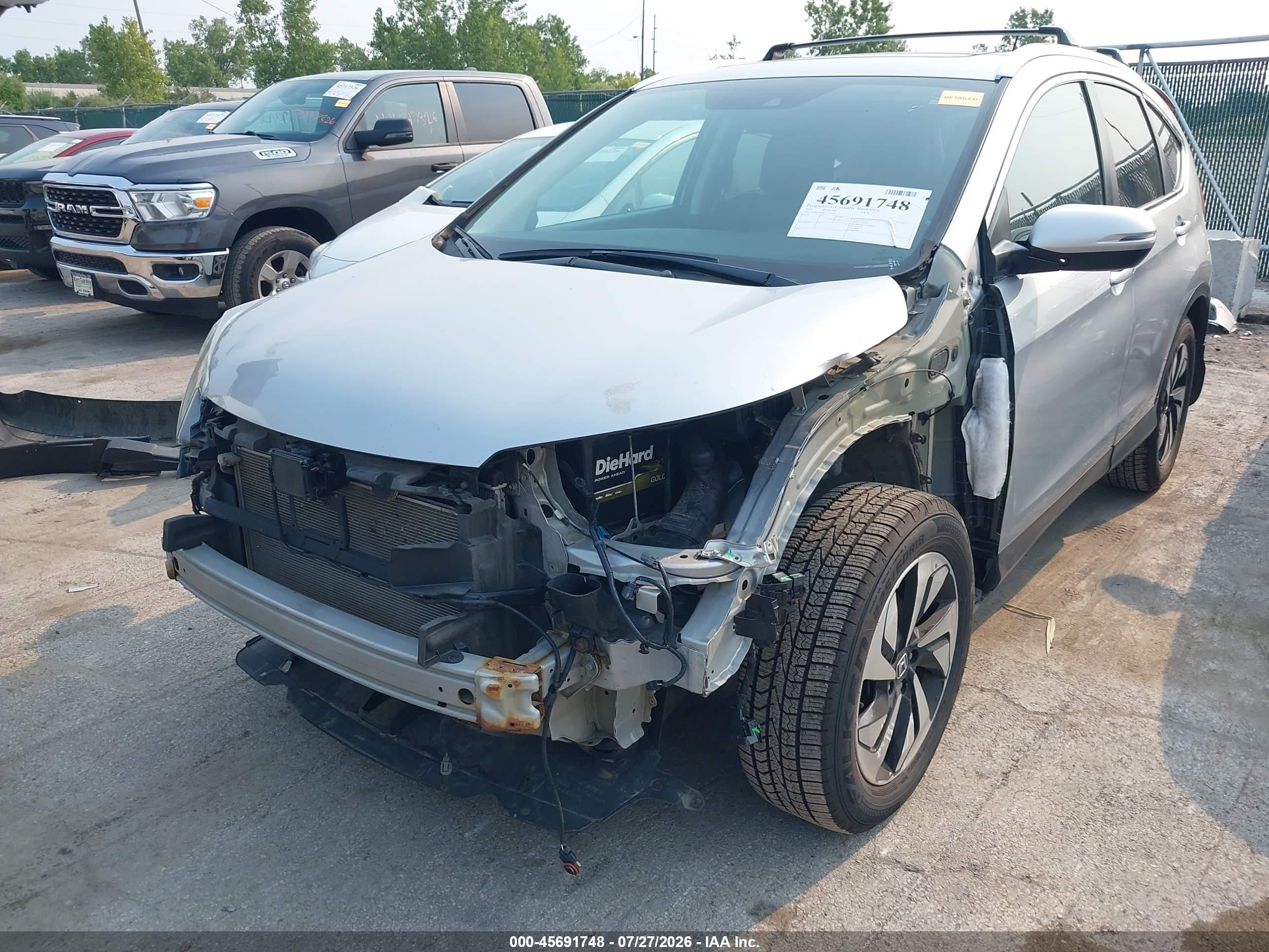 2015 Honda Cr-v Touring Серебряный vin: 5J6RM4H96FL073638