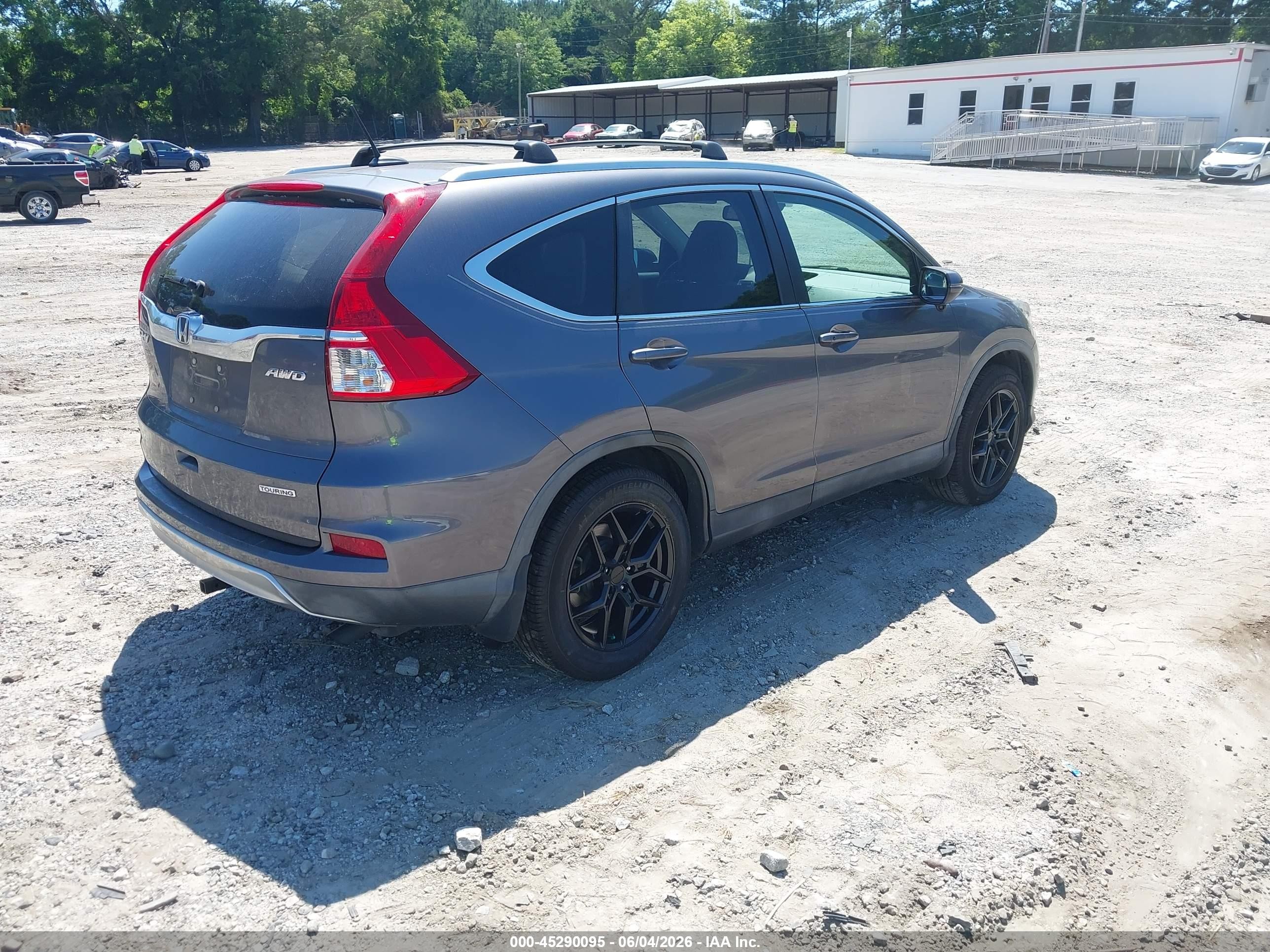 2015 Honda Cr-v Touring Gray vin: 5J6RM4H96FL100496