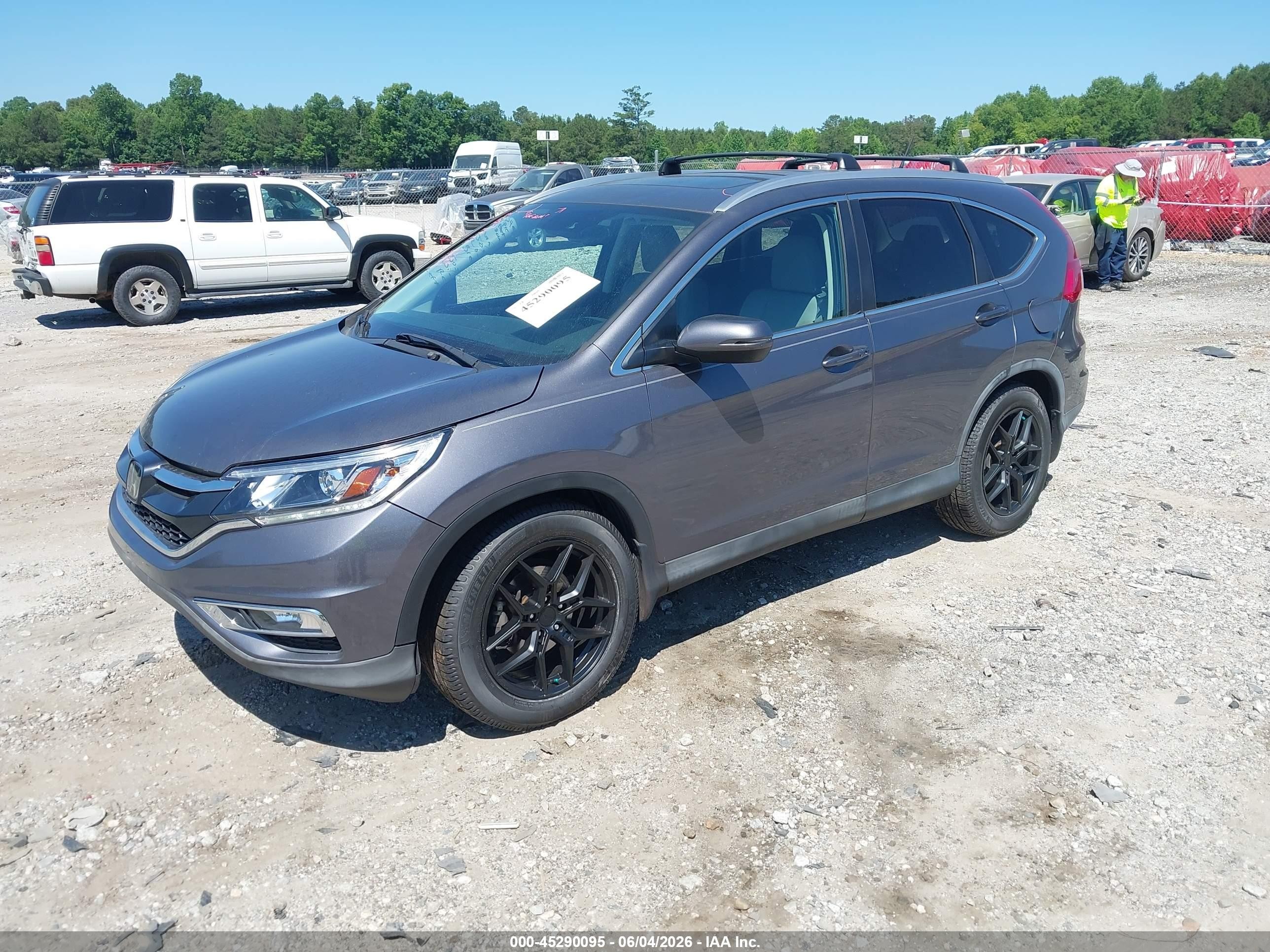 2015 Honda Cr-v Touring Gray vin: 5J6RM4H96FL100496