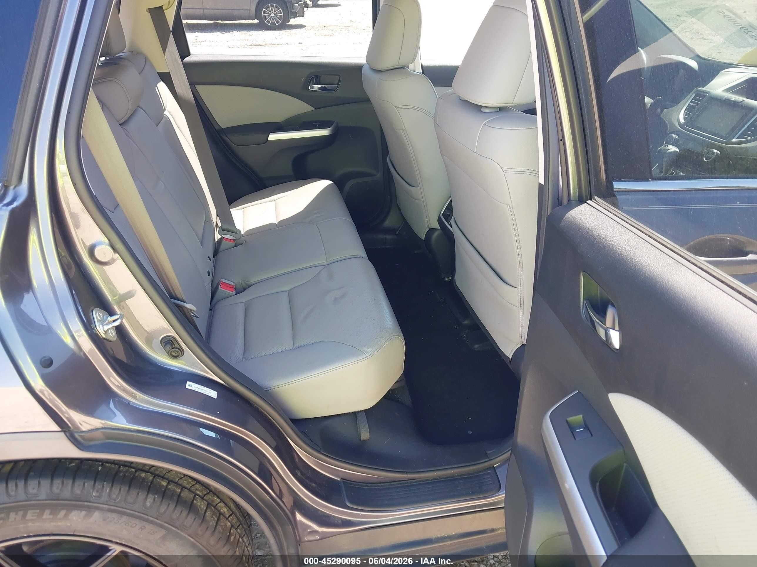 2015 Honda Cr-v Touring Gray vin: 5J6RM4H96FL100496