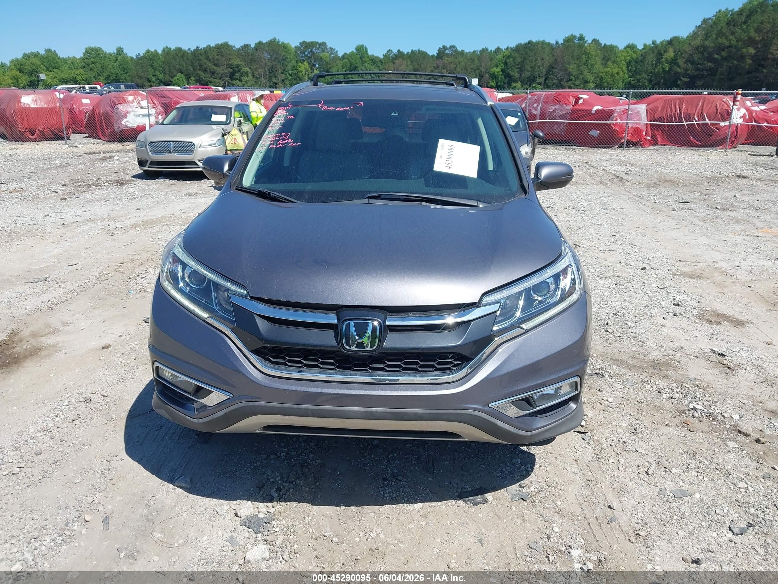 2015 Honda Cr-v Touring Gray vin: 5J6RM4H96FL100496
