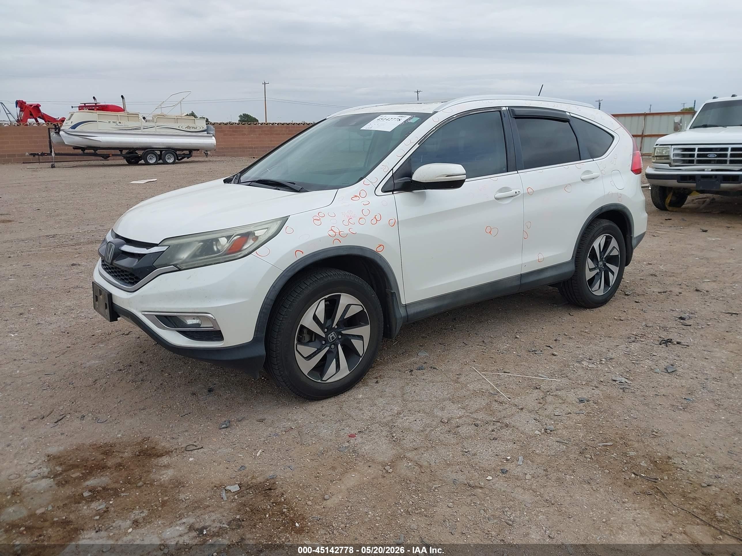 2015 Honda Cr-v Touring Белый vin: 5J6RM4H96FL128914