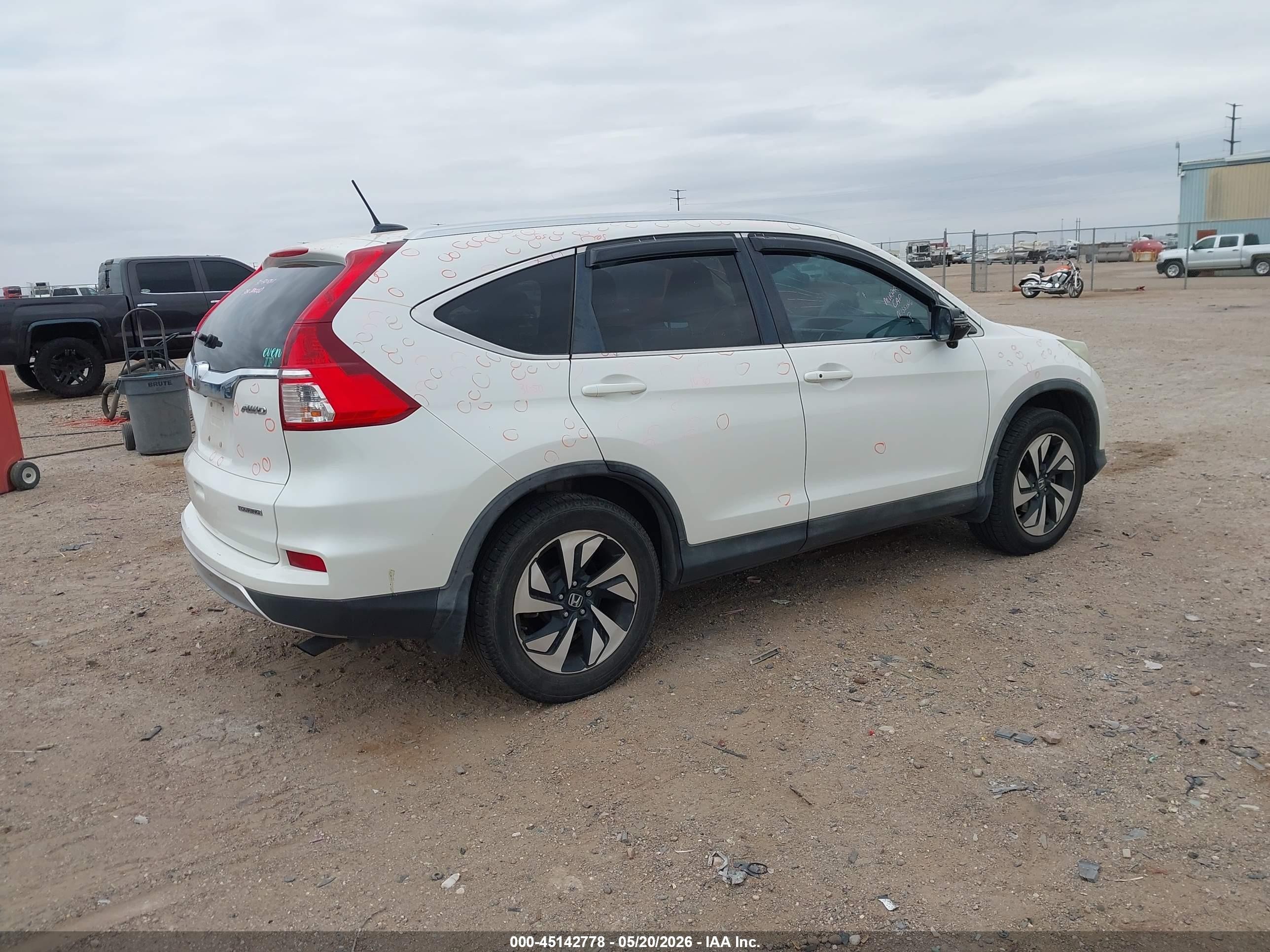 2015 Honda Cr-v Touring Белый vin: 5J6RM4H96FL128914