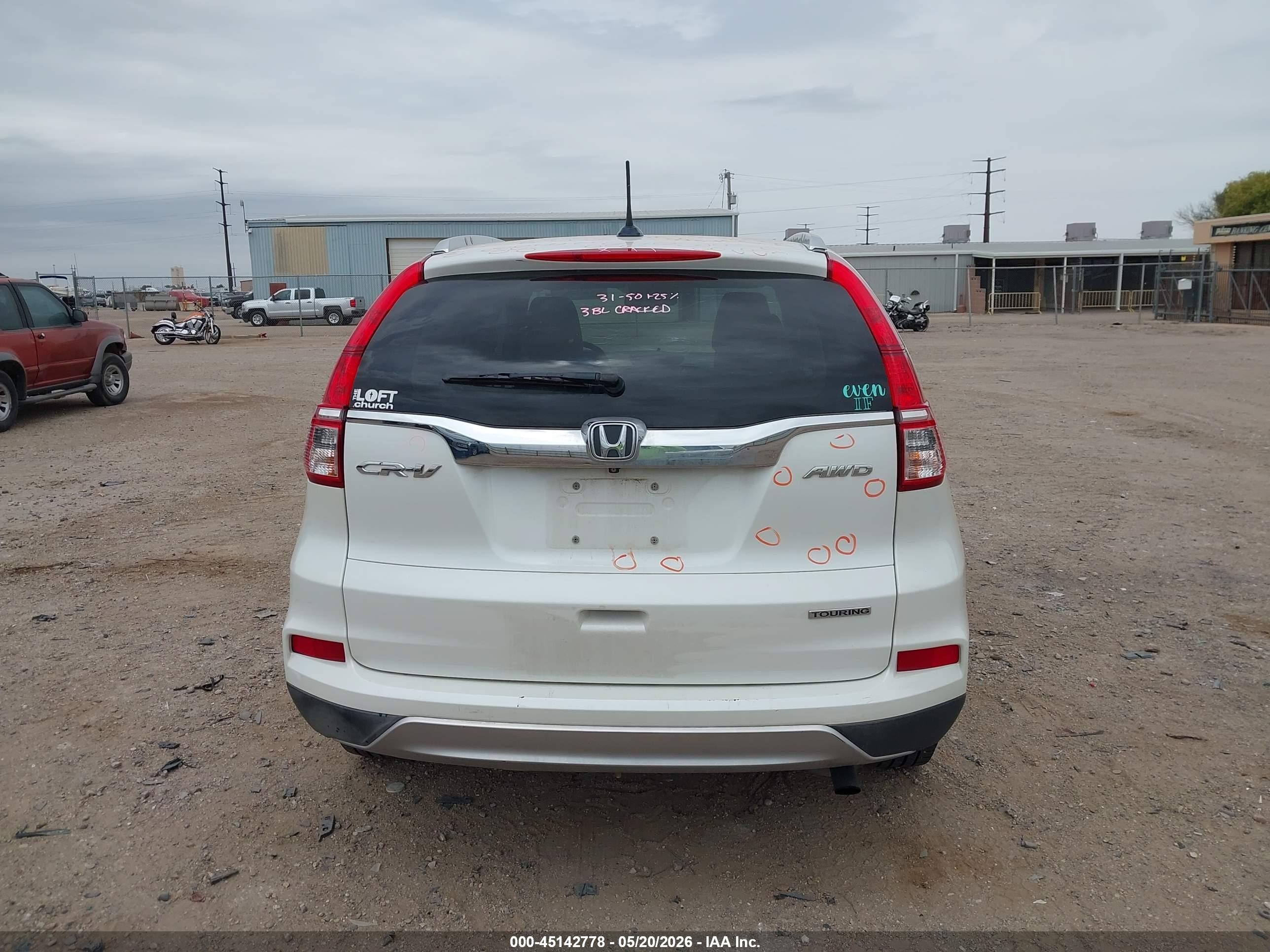 2015 Honda Cr-v Touring Белый vin: 5J6RM4H96FL128914