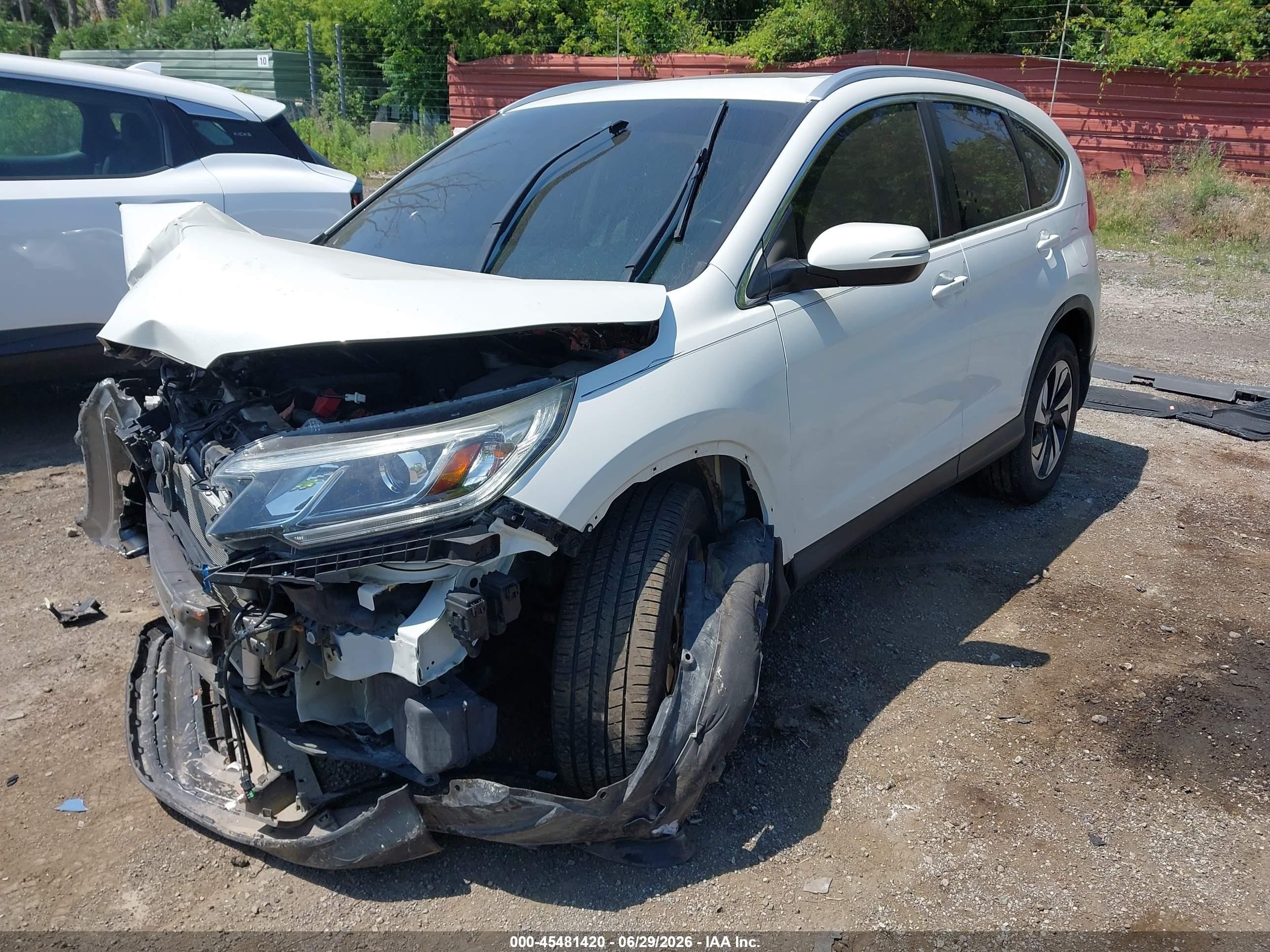 2016 Honda Cr-v Touring White vin: 5J6RM4H96GL020570