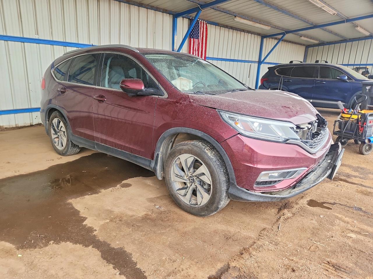 2015 Honda Cr-v Touring Red vin: 5J6RM4H97FL034850