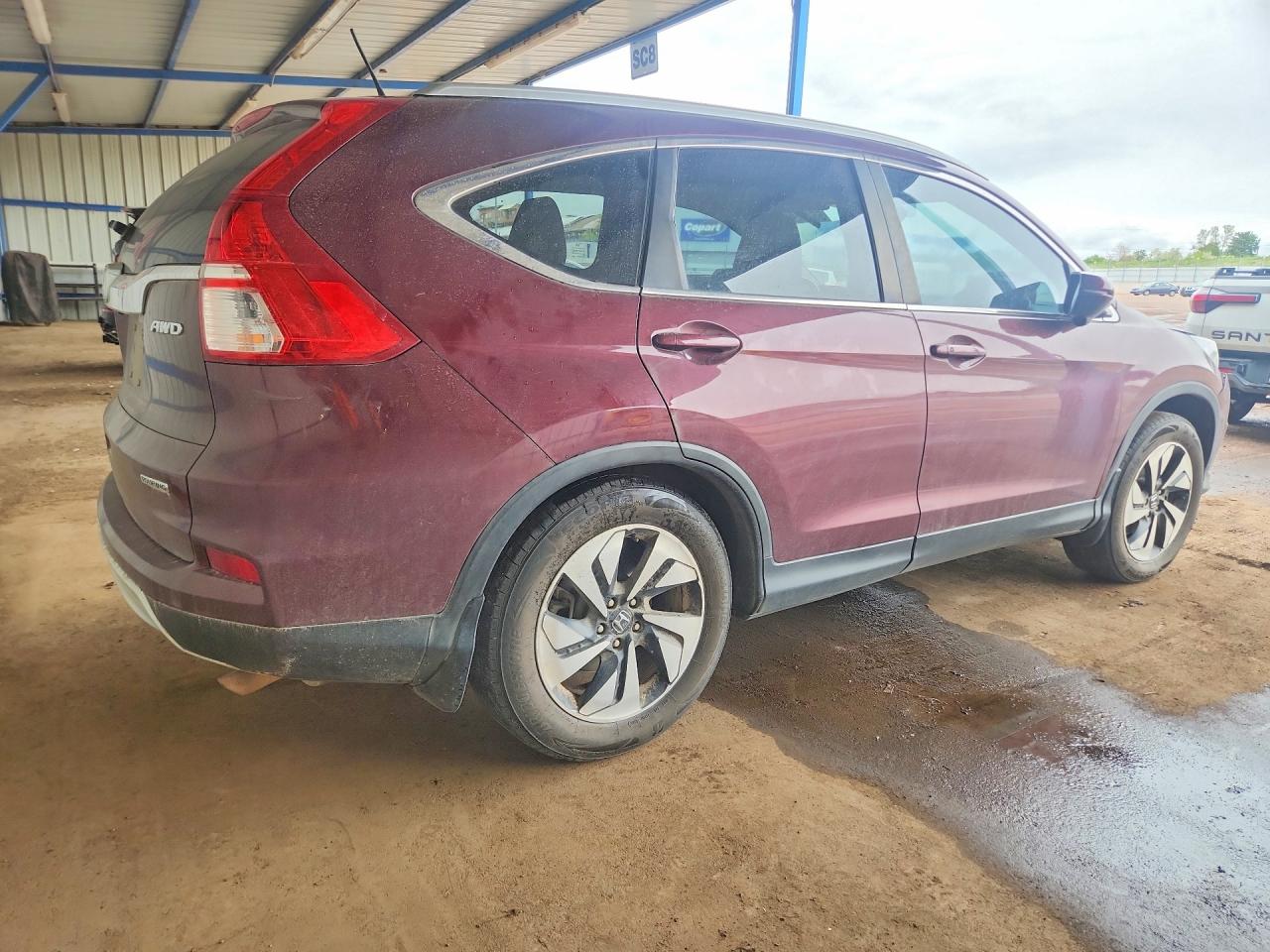 2015 Honda Cr-v Touring Red vin: 5J6RM4H97FL034850