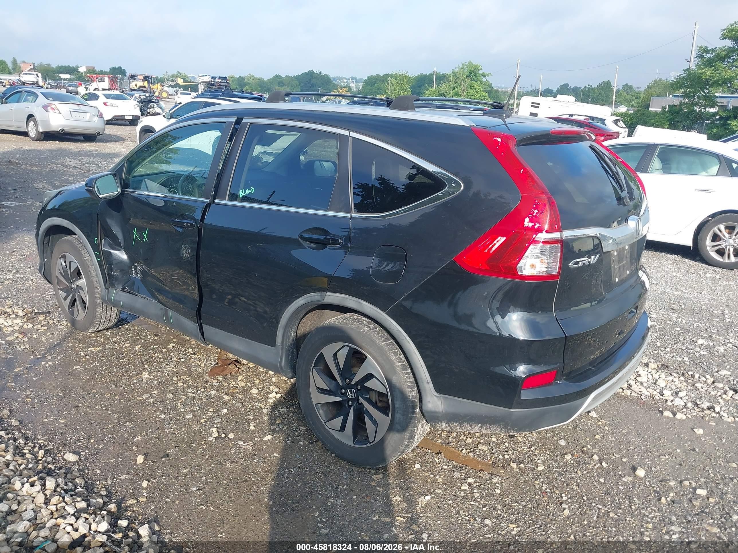 2015 Honda Cr-v Touring Black vin: 5J6RM4H97FL072708
