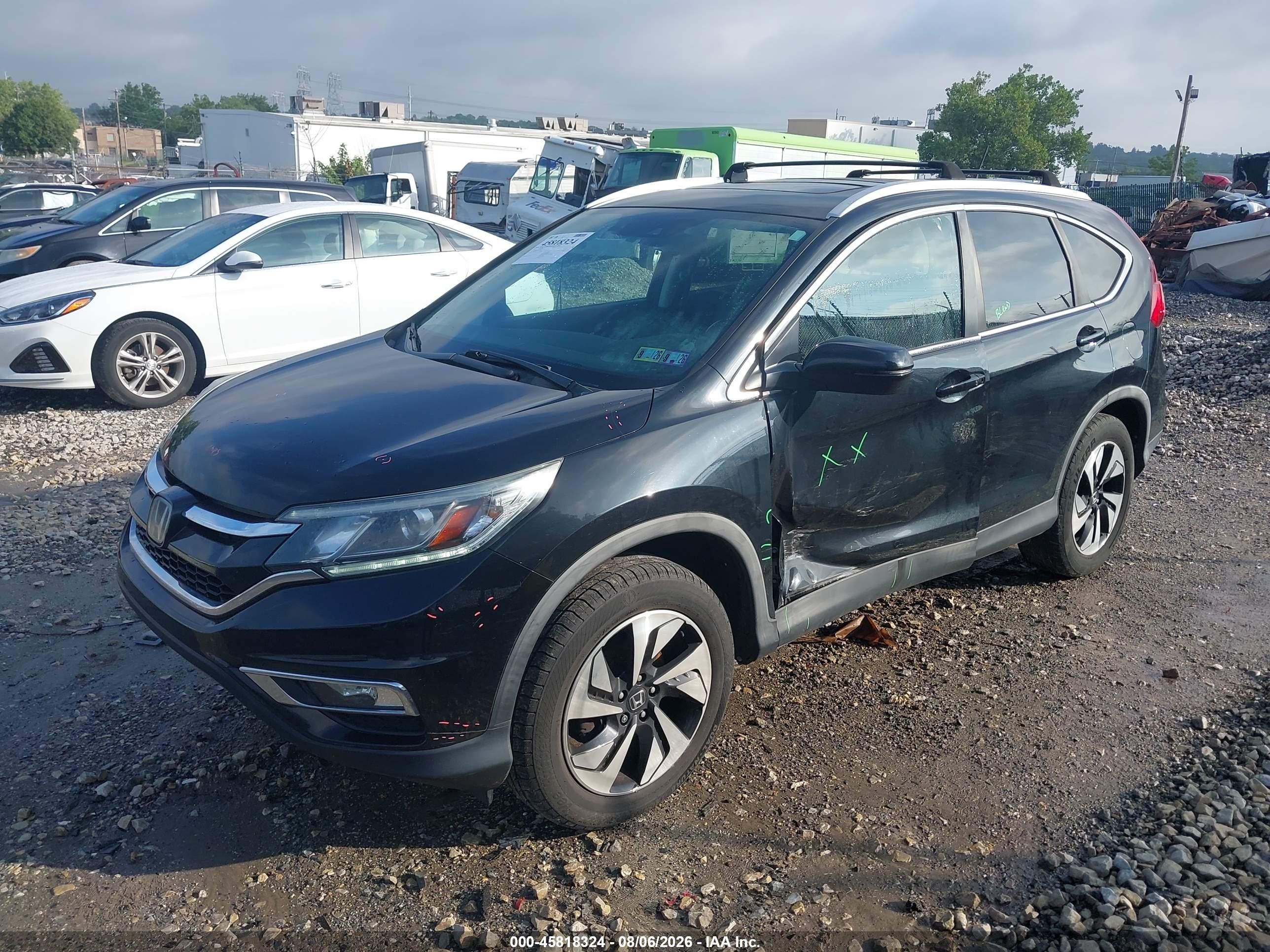 2015 Honda Cr-v Touring Black vin: 5J6RM4H97FL072708