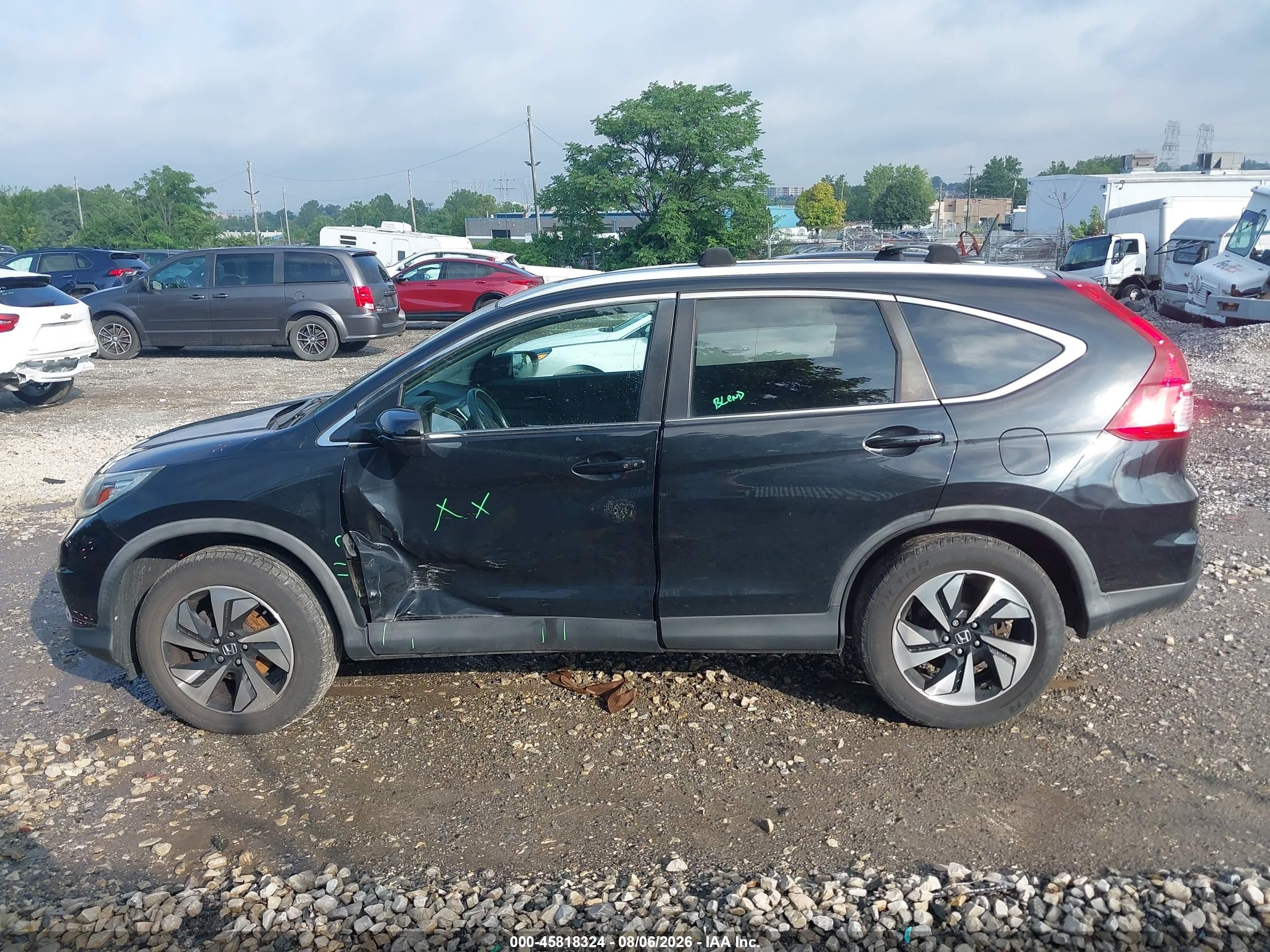 2015 Honda Cr-v Touring Black vin: 5J6RM4H97FL072708