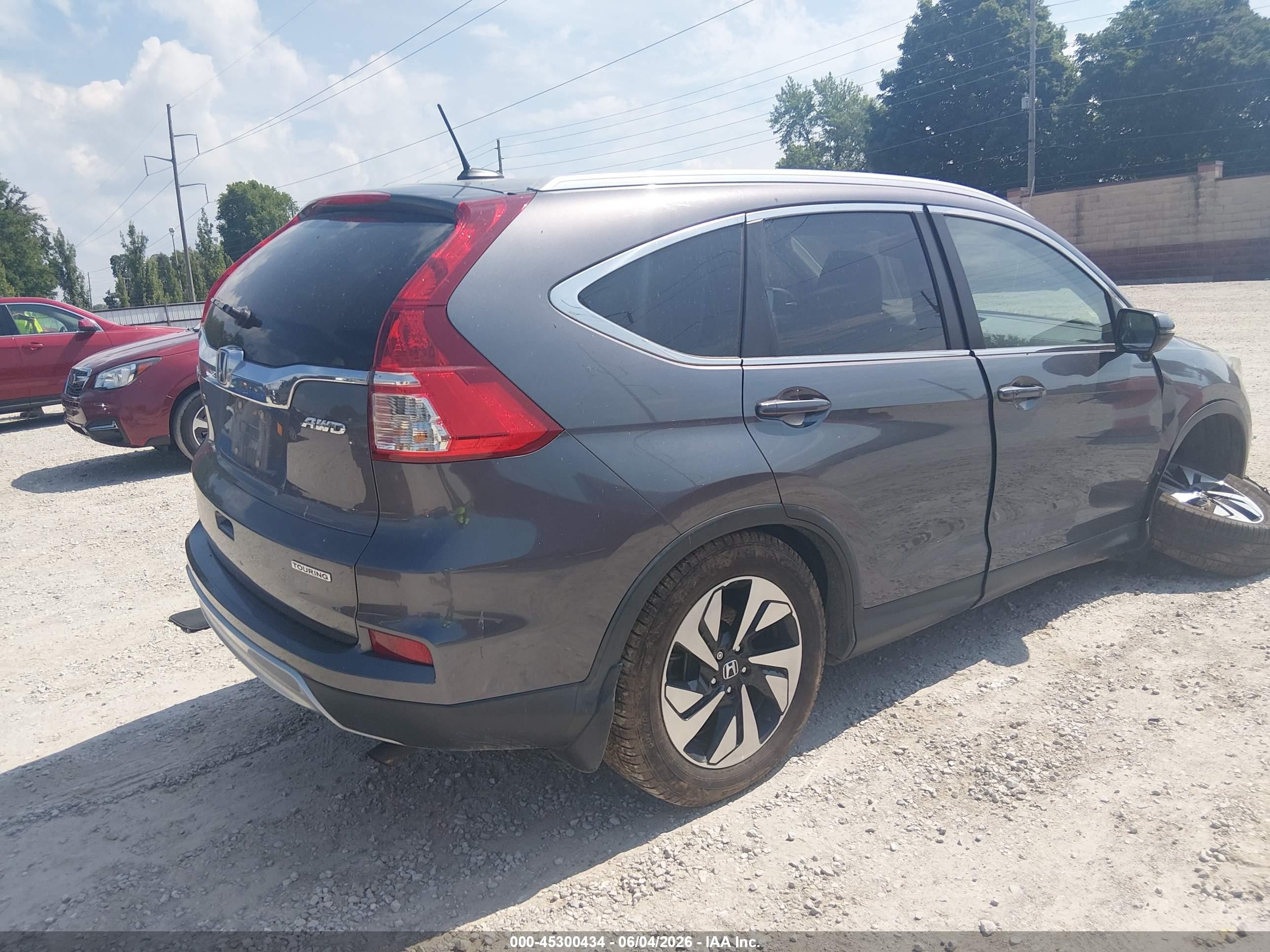 2015 Honda Cr-v Touring Серый vin: 5J6RM4H97FL111913