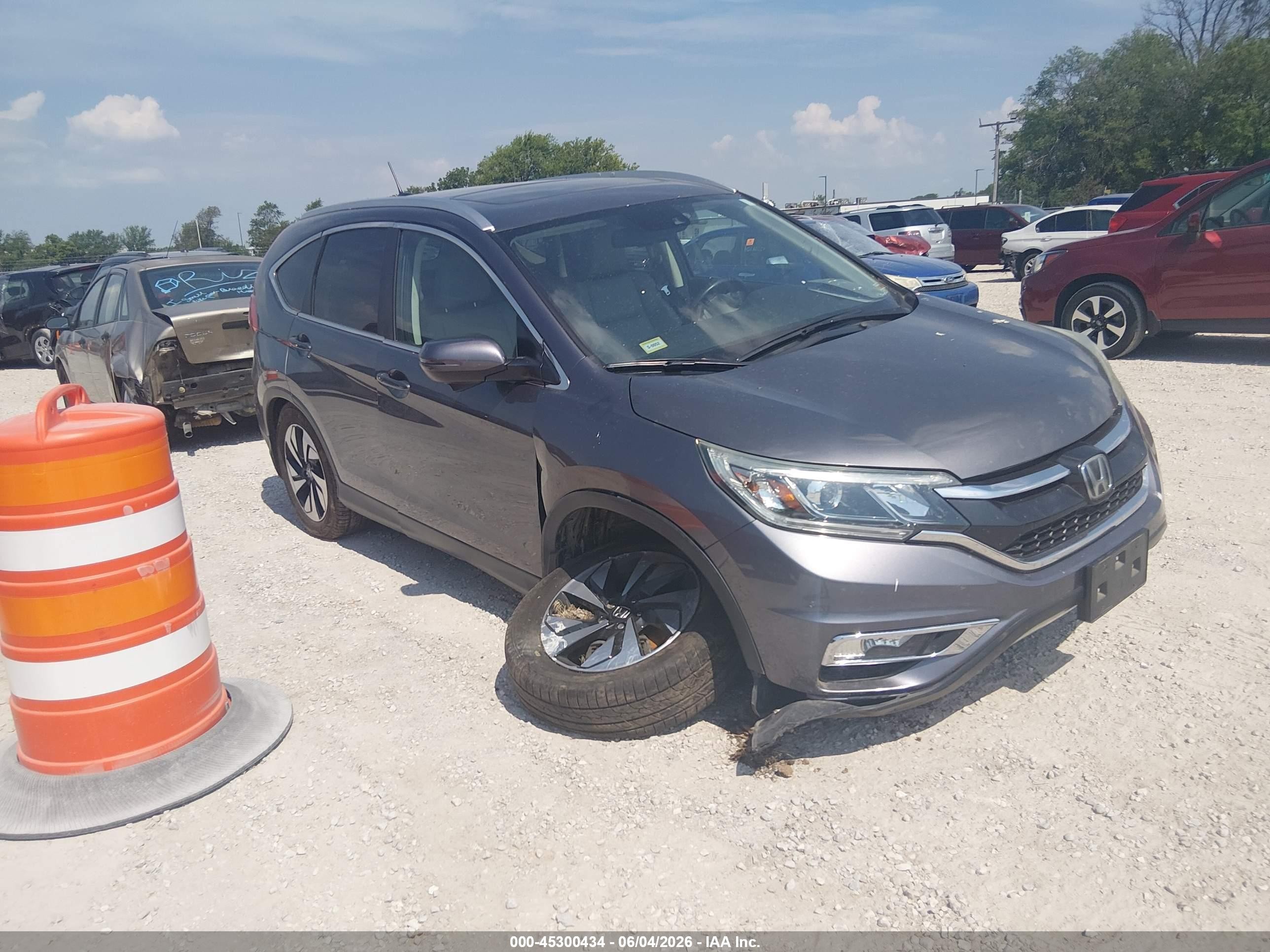 2015 Honda Cr-v Touring Серый vin: 5J6RM4H97FL111913