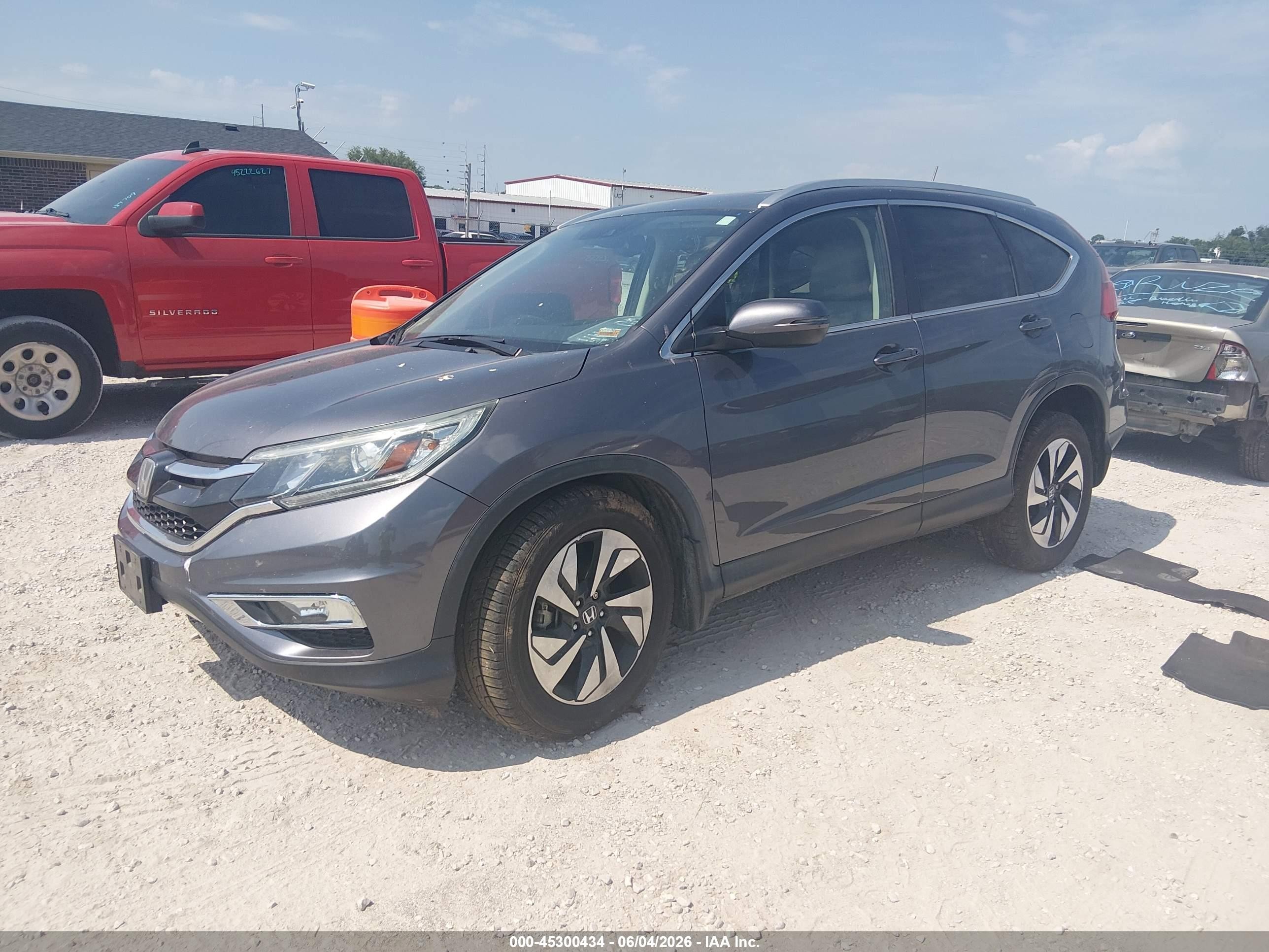 2015 Honda Cr-v Touring Серый vin: 5J6RM4H97FL111913