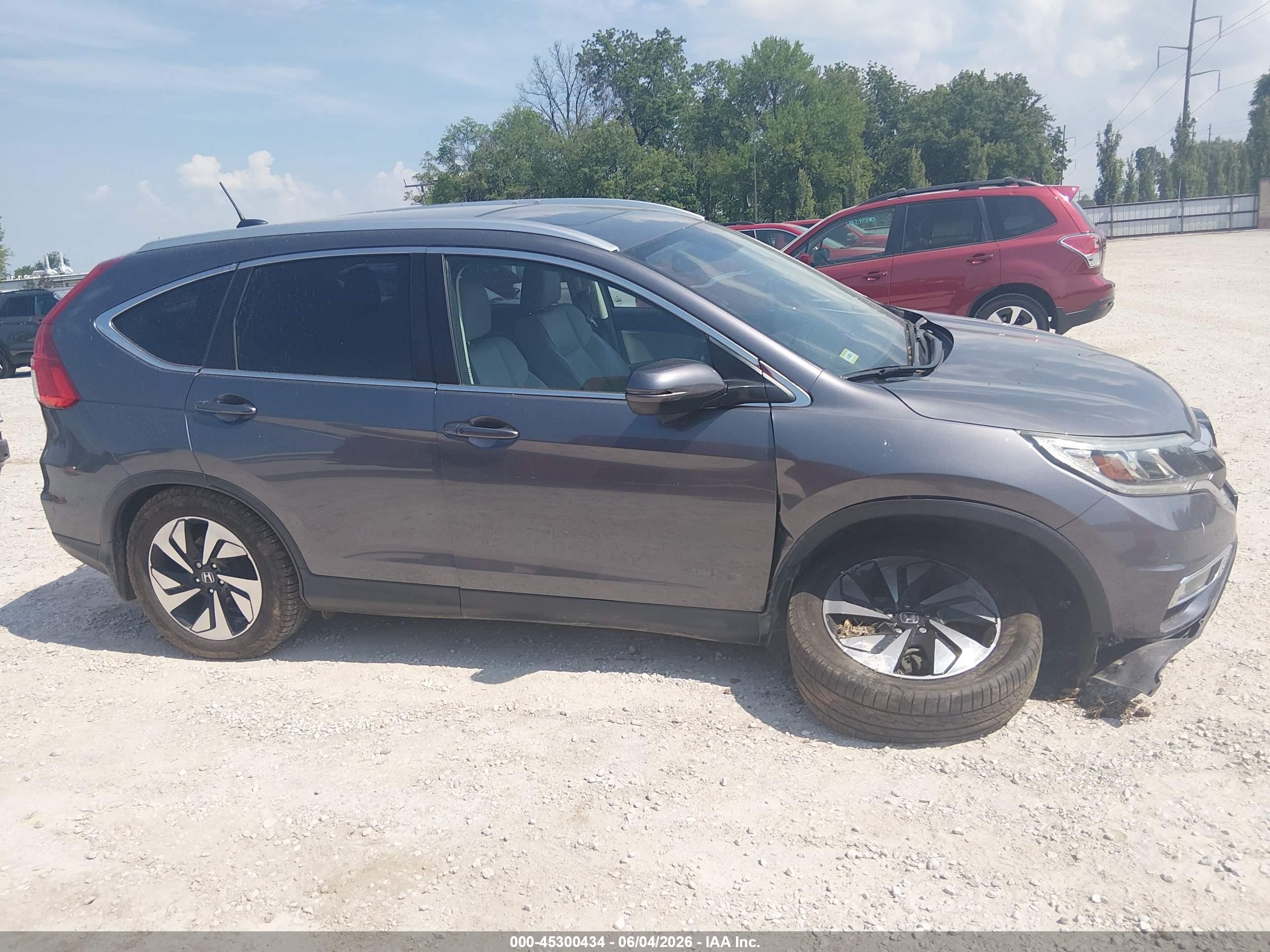 2015 Honda Cr-v Touring Серый vin: 5J6RM4H97FL111913