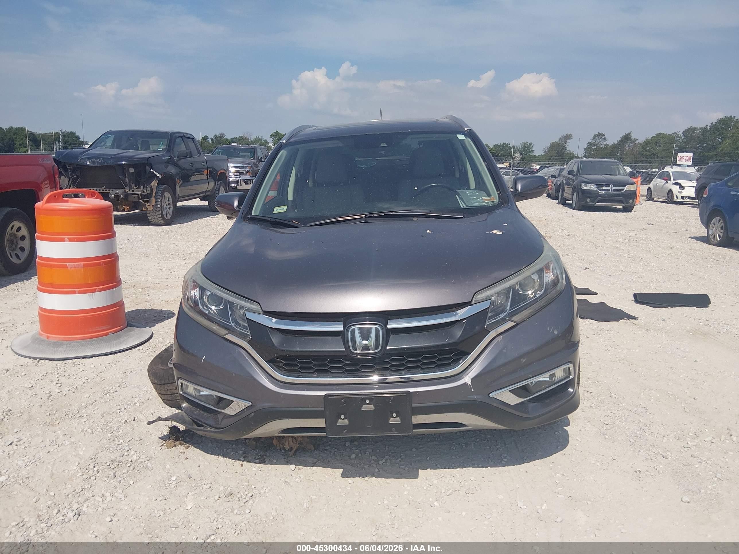 2015 Honda Cr-v Touring Серый vin: 5J6RM4H97FL111913