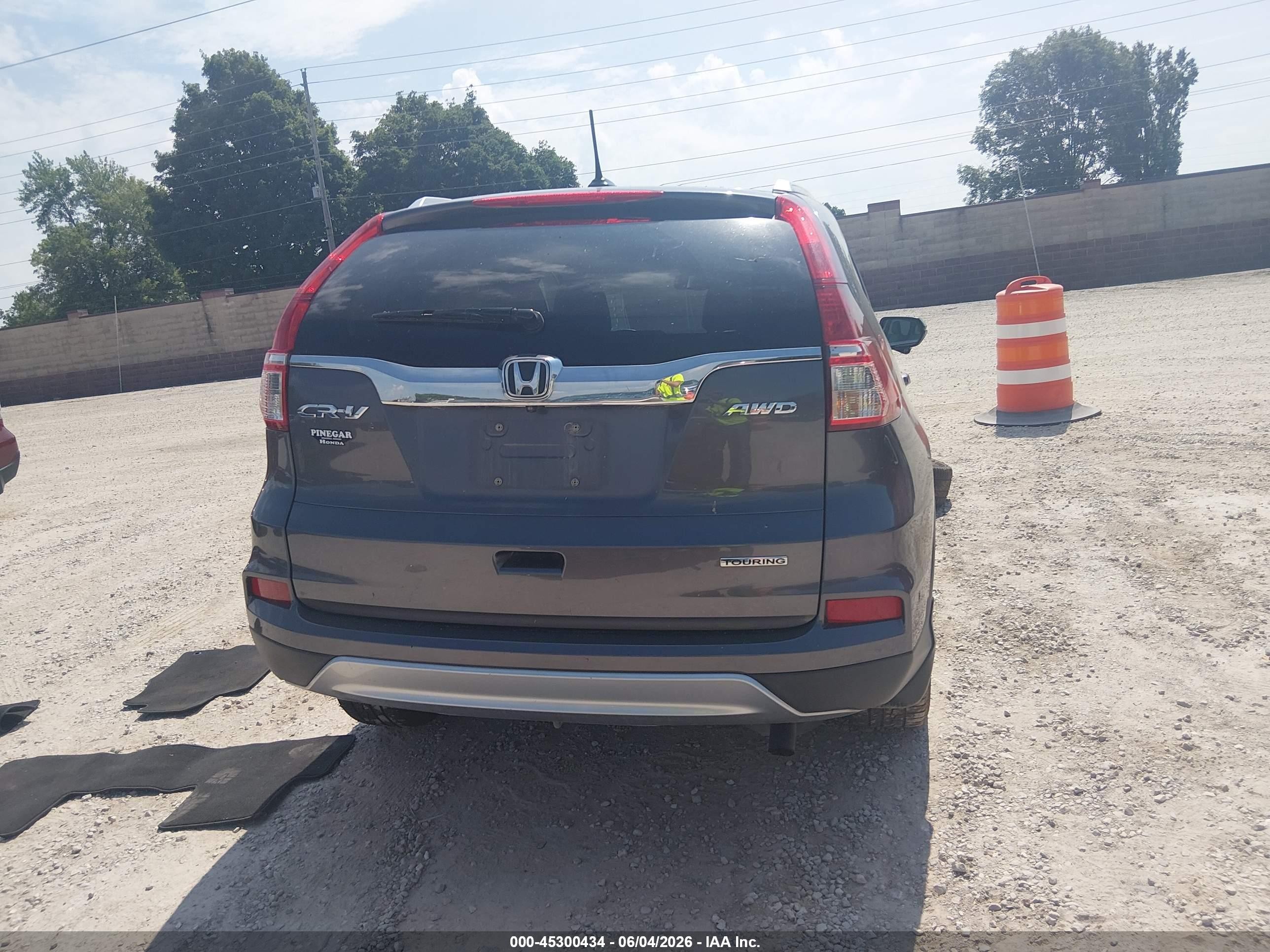 2015 Honda Cr-v Touring Серый vin: 5J6RM4H97FL111913