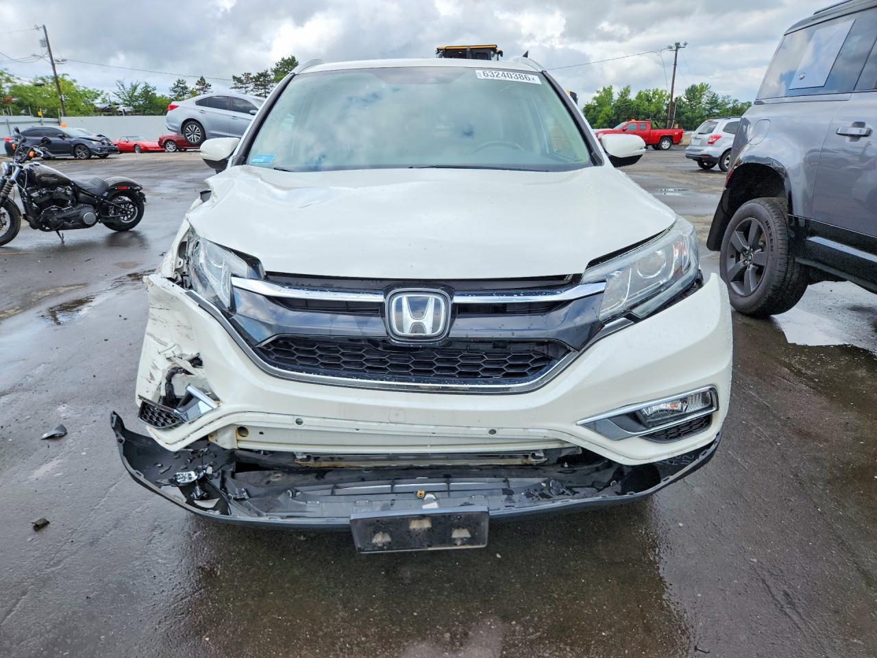 2015 Honda Cr-v Touring White vin: 5J6RM4H97FL128050