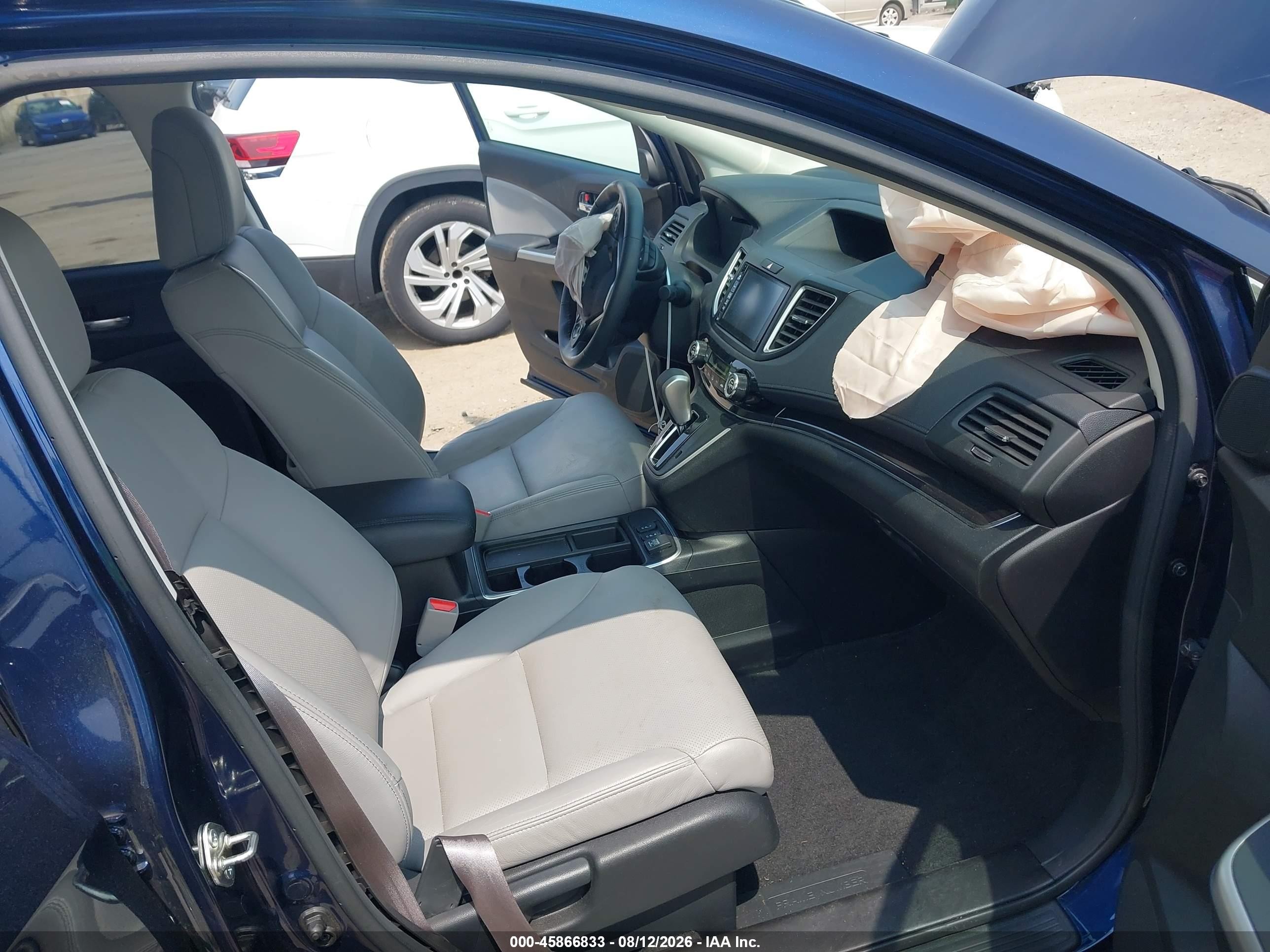 2015 Honda Cr-v Touring Blue vin: 5J6RM4H98FL026031