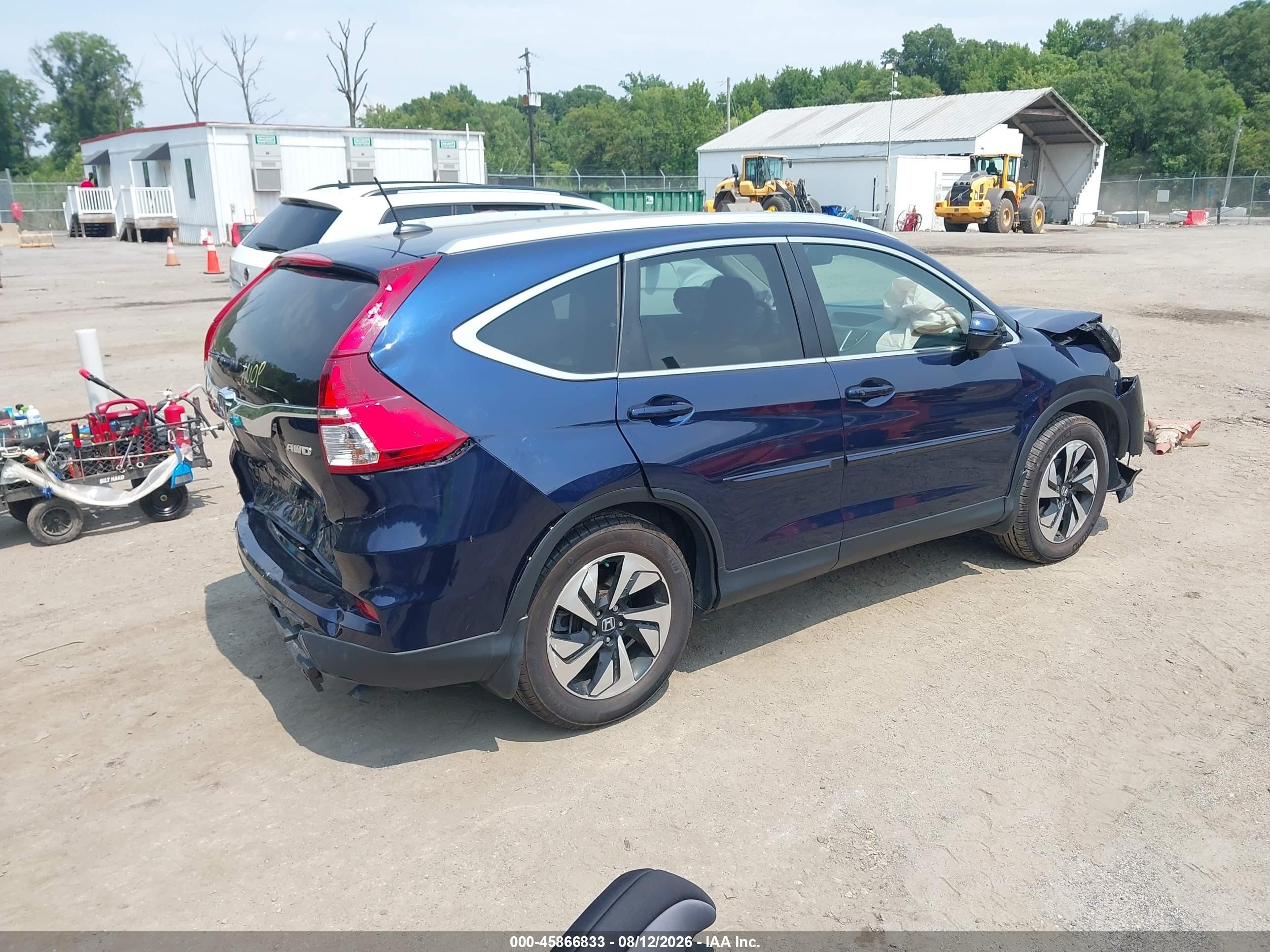 2015 Honda Cr-v Touring Blue vin: 5J6RM4H98FL026031