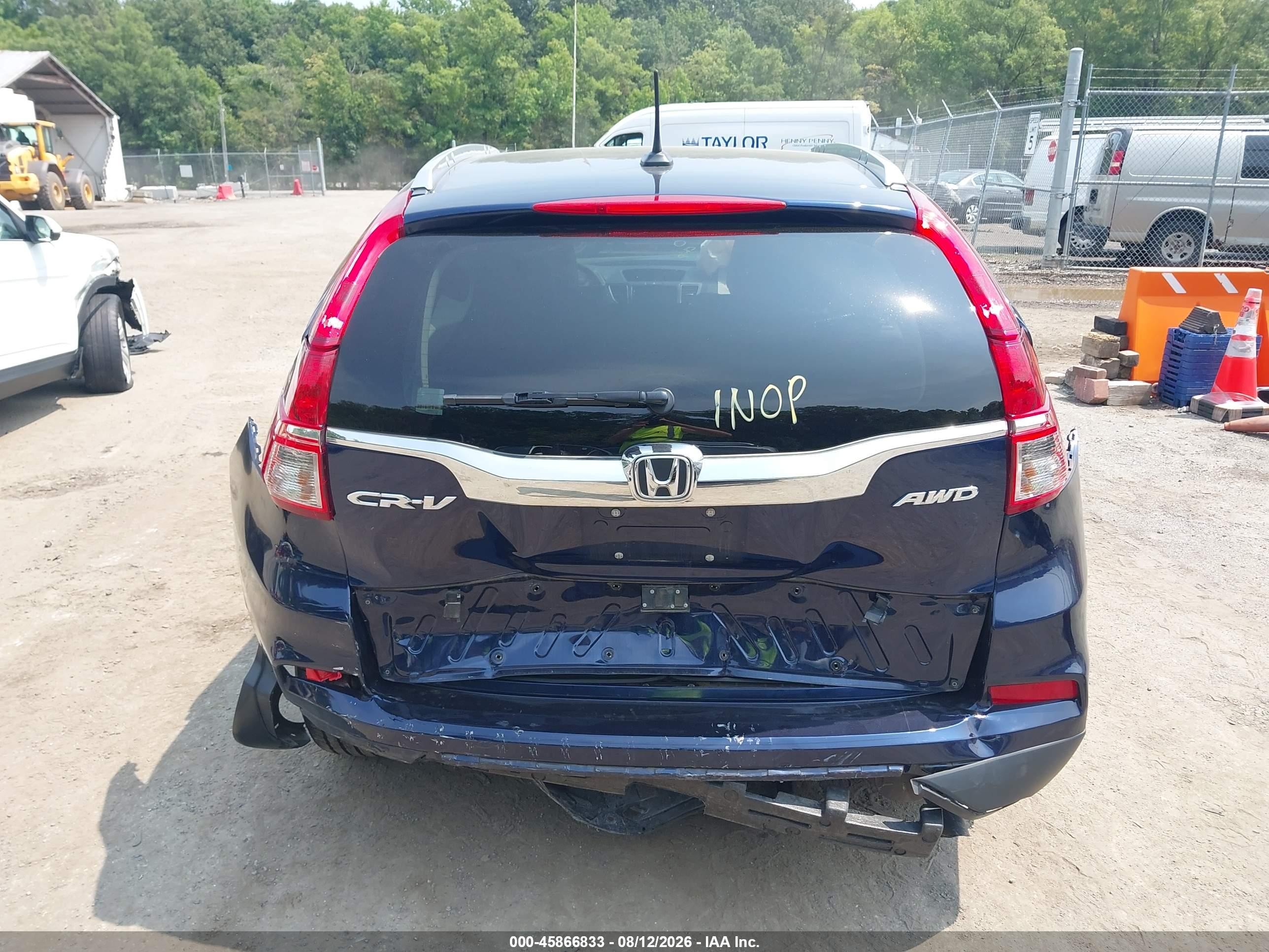 2015 Honda Cr-v Touring Blue vin: 5J6RM4H98FL026031