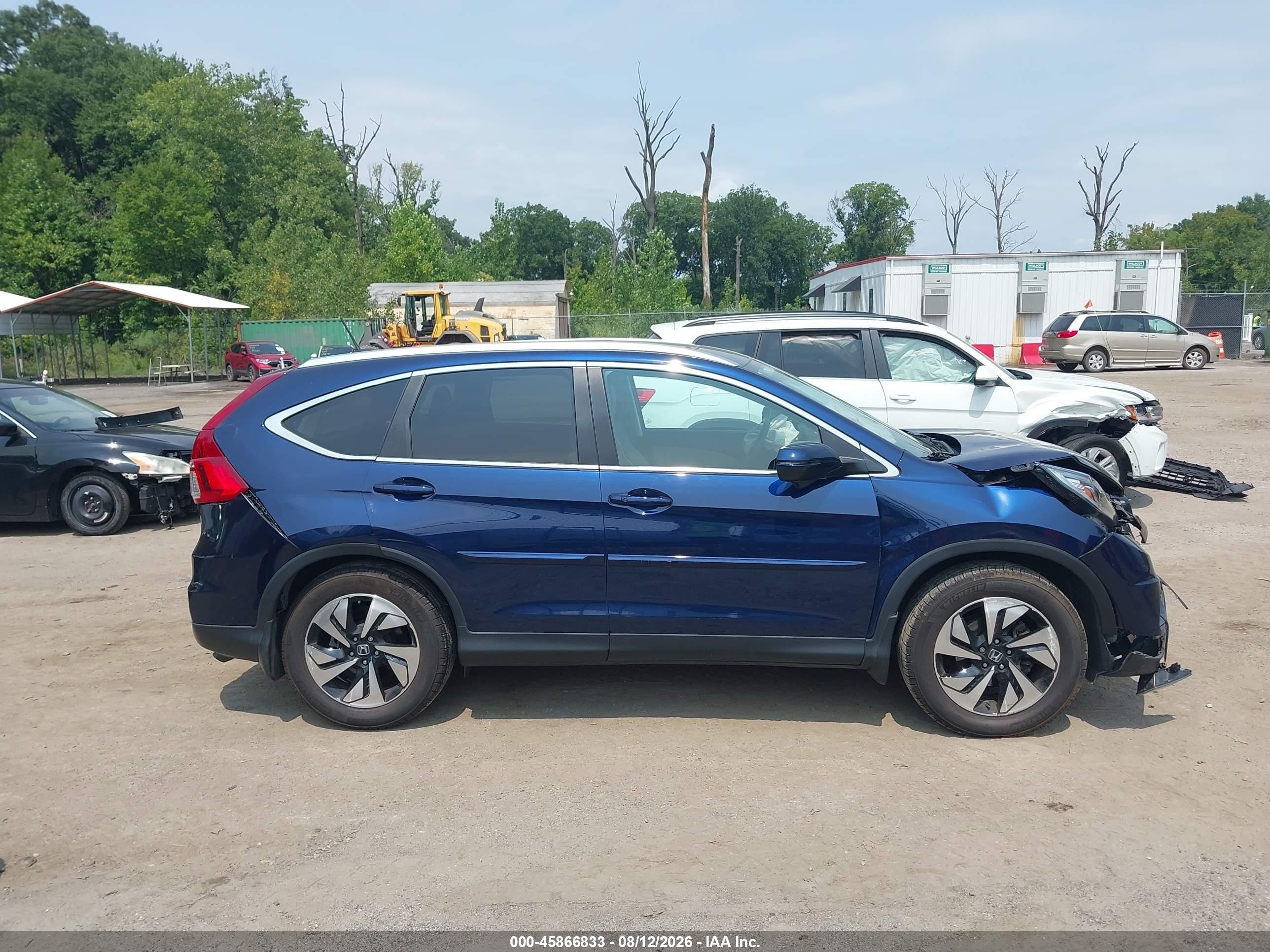 2015 Honda Cr-v Touring Blue vin: 5J6RM4H98FL026031