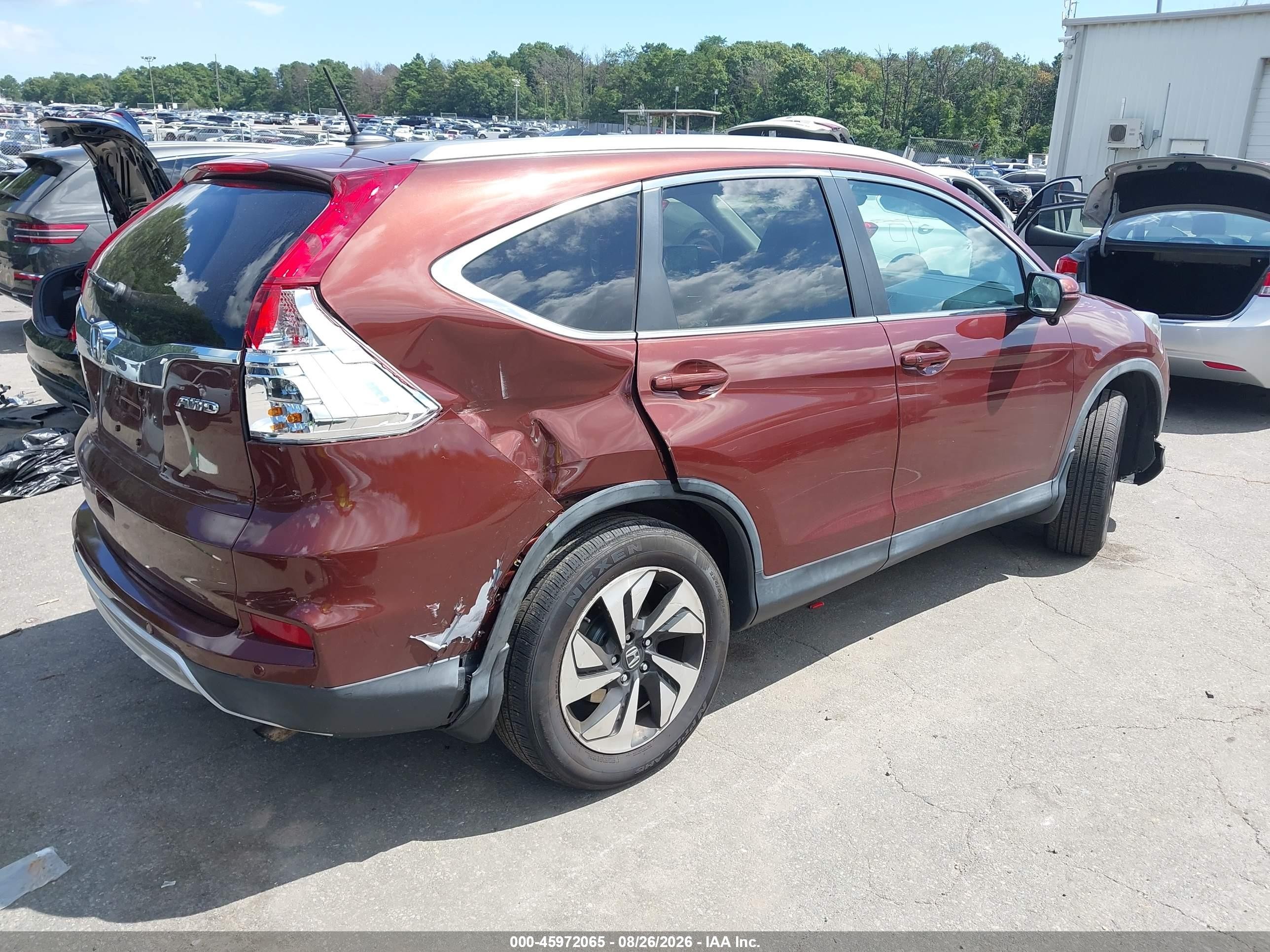 2015 Honda Cr-v Touring Orange vin: 5J6RM4H98FL033769