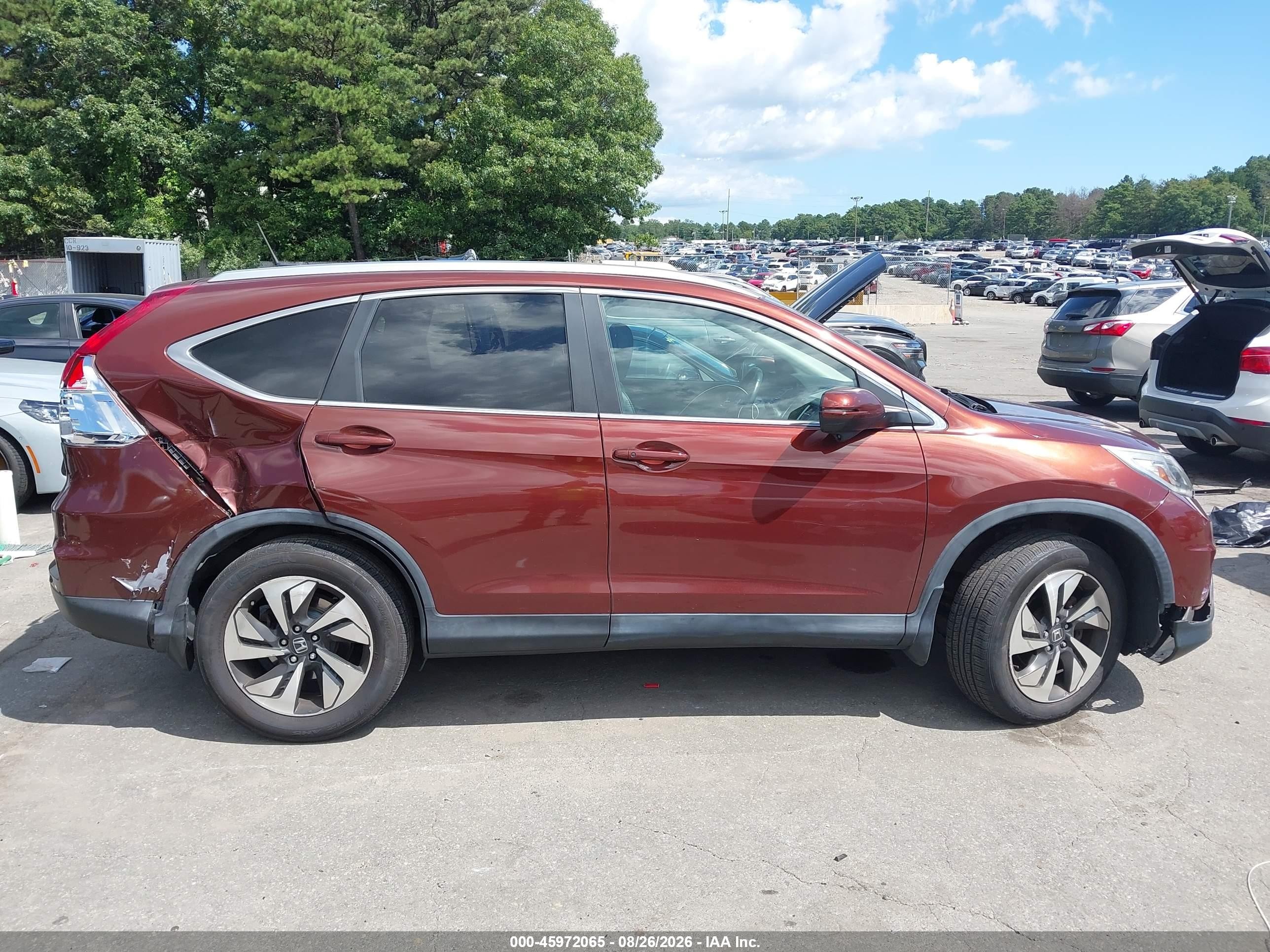 2015 Honda Cr-v Touring Orange vin: 5J6RM4H98FL033769