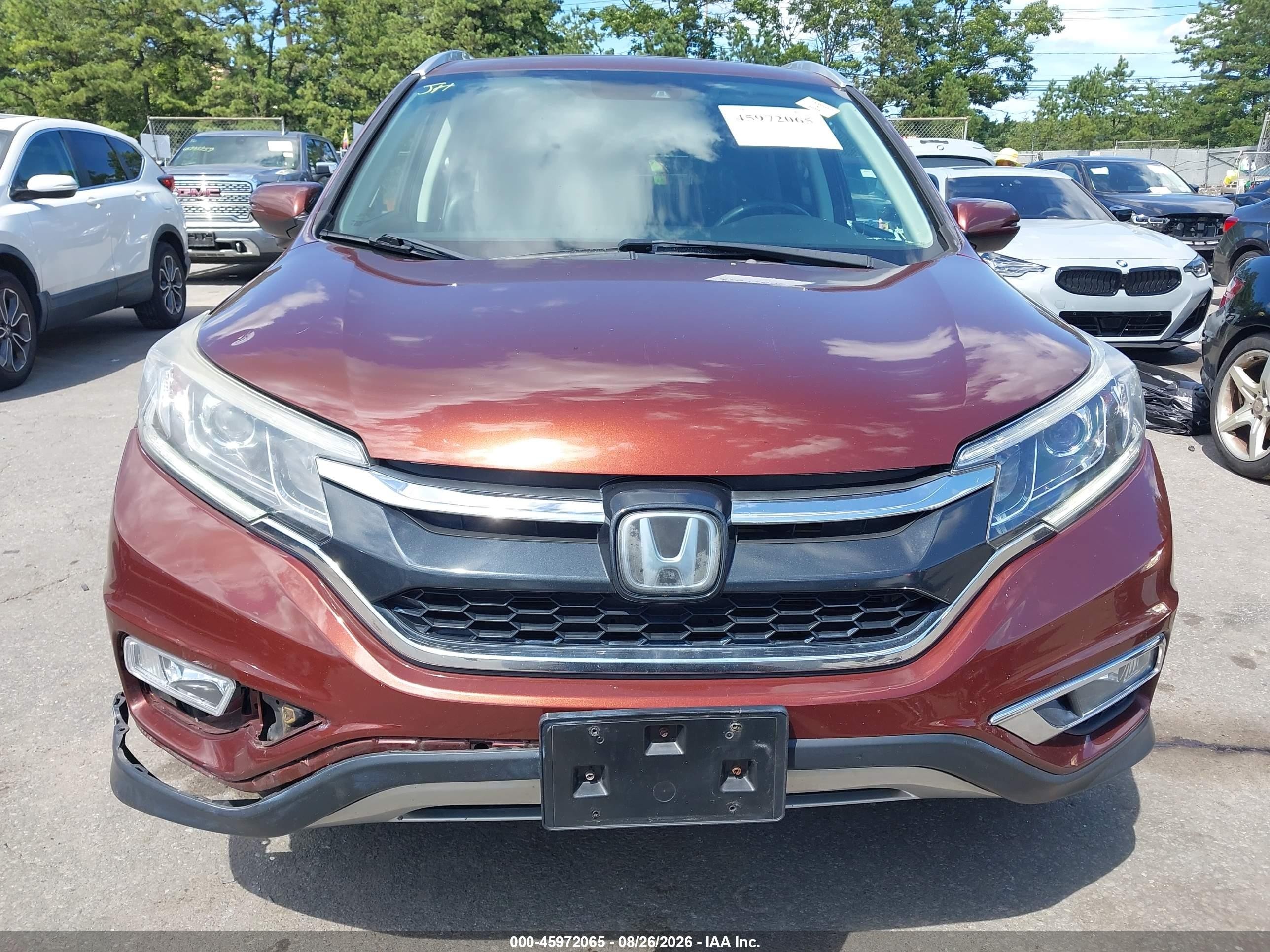 2015 Honda Cr-v Touring Orange vin: 5J6RM4H98FL033769