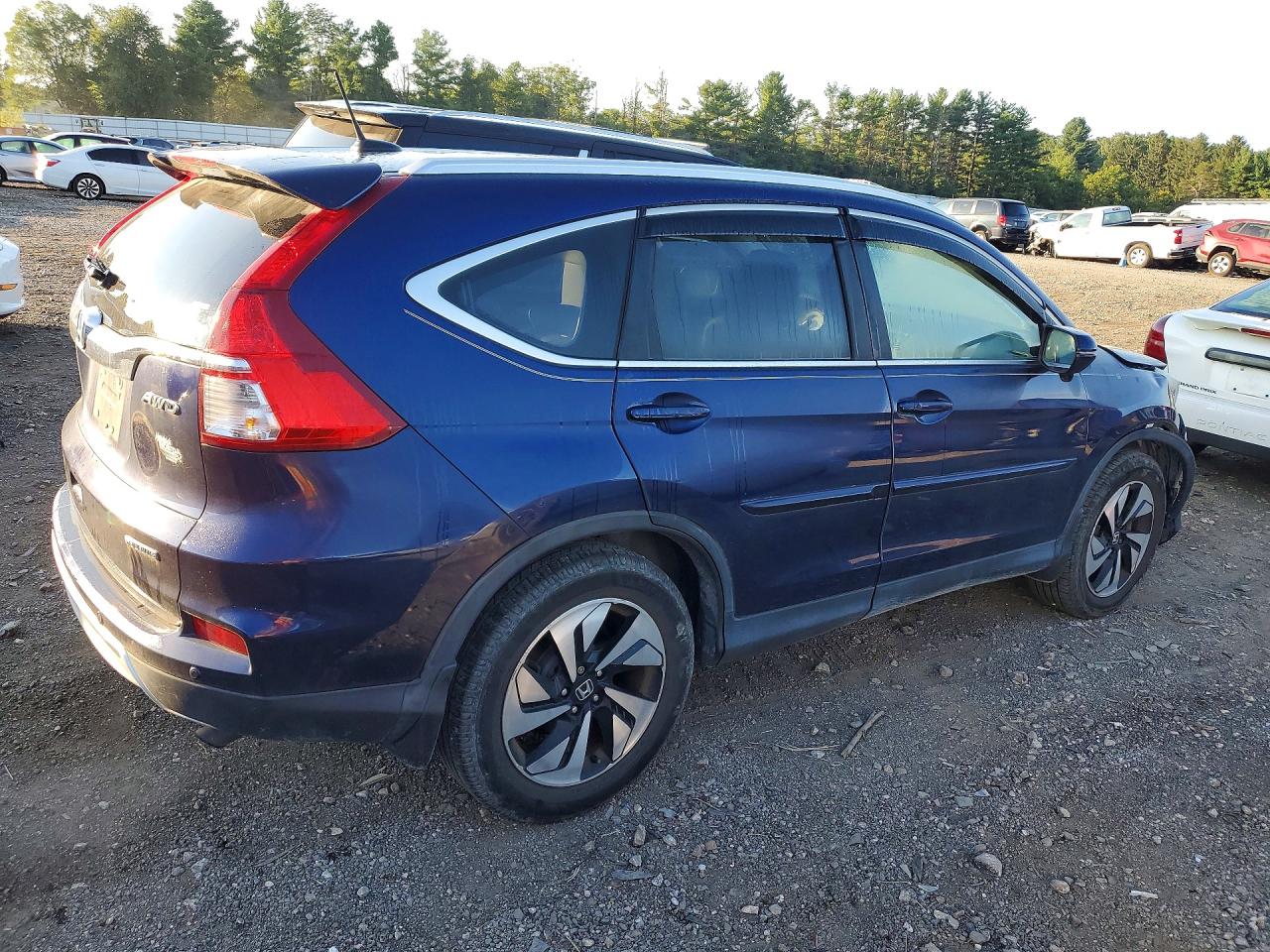 2015 Honda Cr-v Touring Blue vin: 5J6RM4H98FL035974