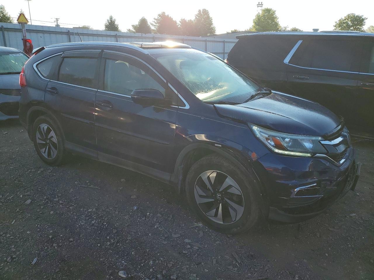 2015 Honda Cr-v Touring Blue vin: 5J6RM4H98FL035974