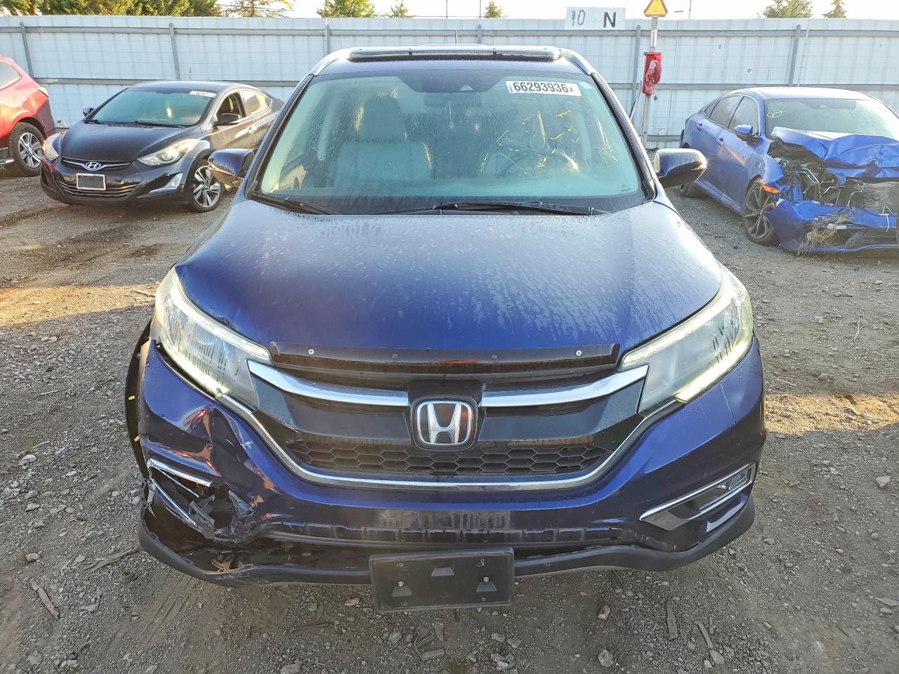 2015 Honda Cr-v Touring Blue vin: 5J6RM4H98FL035974