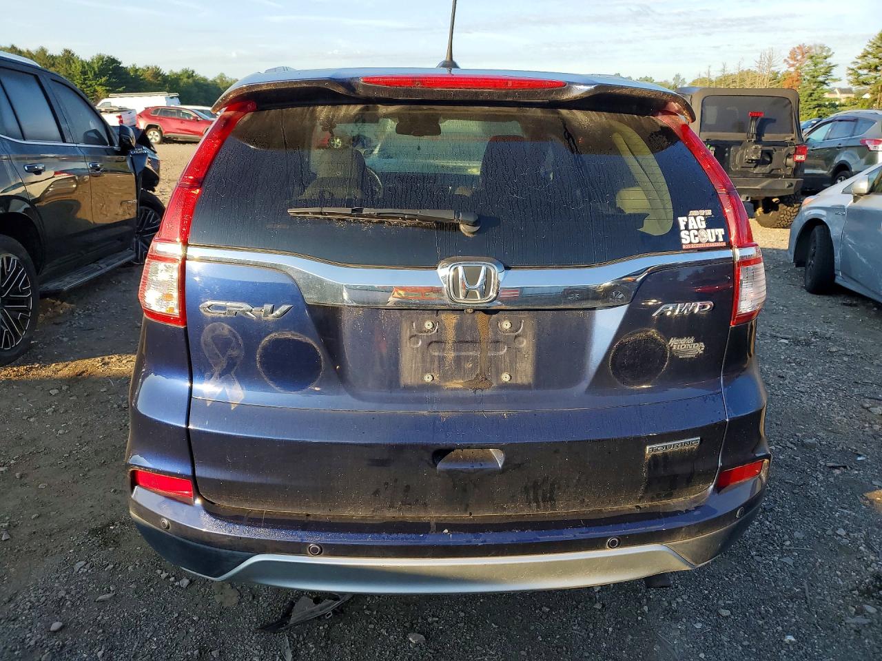 2015 Honda Cr-v Touring Blue vin: 5J6RM4H98FL035974