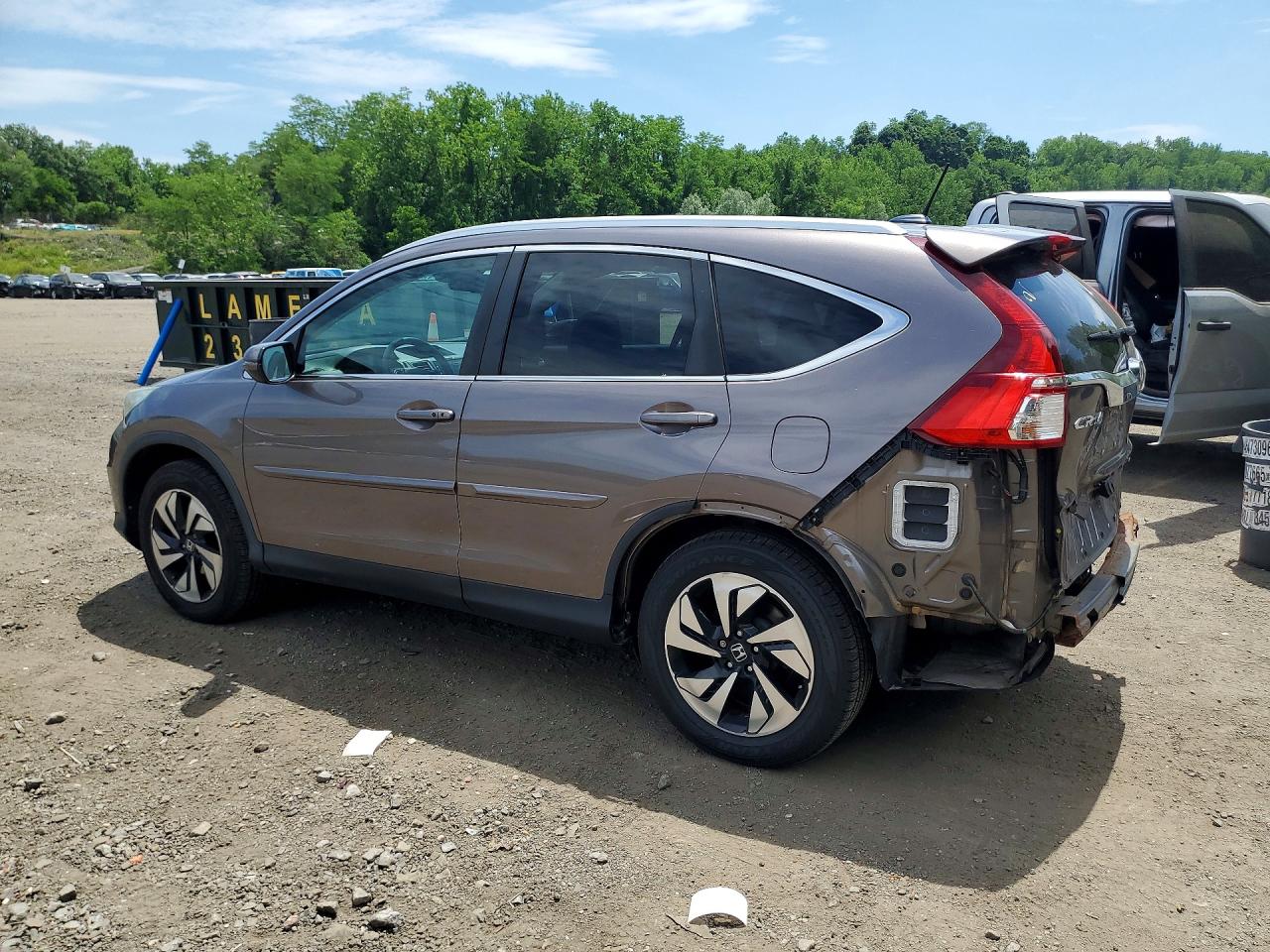 2015 Honda Cr-v Touring Gray vin: 5J6RM4H98FL041905
