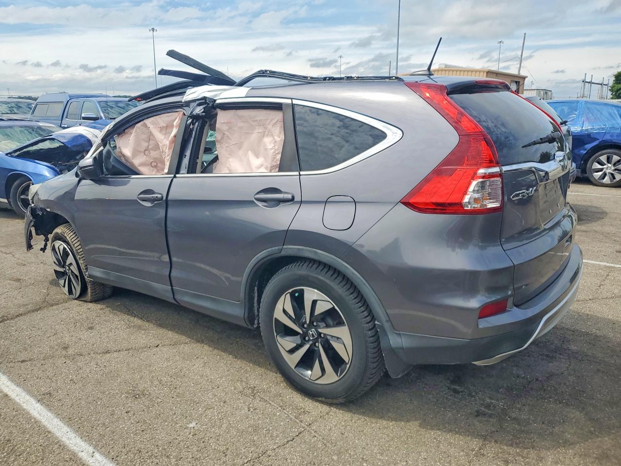 2015 Honda Cr-v Touring Gray vin: 5J6RM4H98FL086391