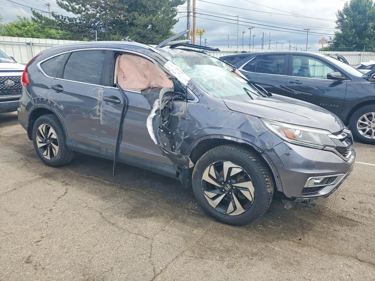 2015 Honda Cr-v Touring Gray vin: 5J6RM4H98FL086391