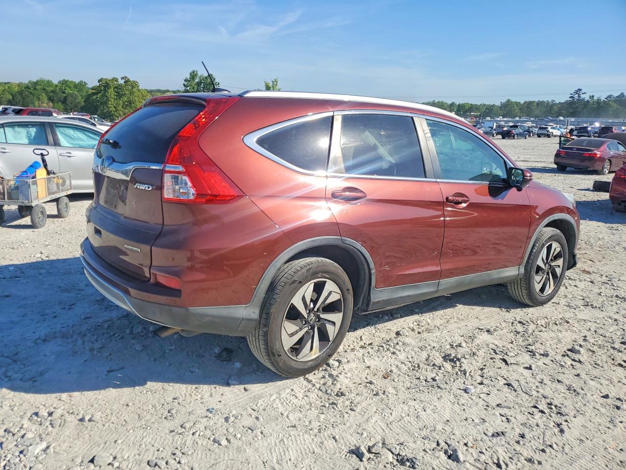 2015 Honda Cr-v Touring Maroon vin: 5J6RM4H99FL106566