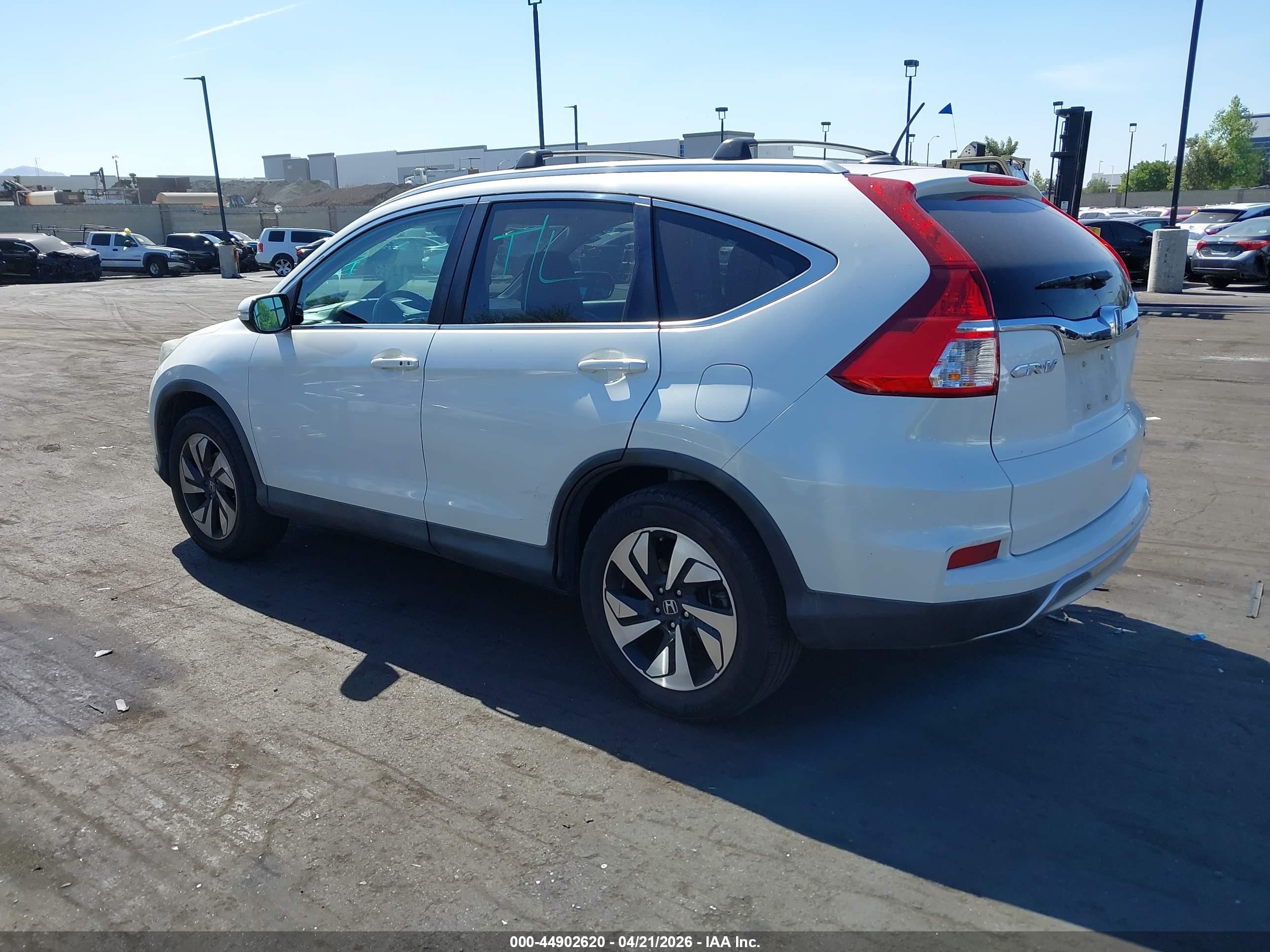 2015 Honda Cr-v Touring White vin: 5J6RM4H99FL130799