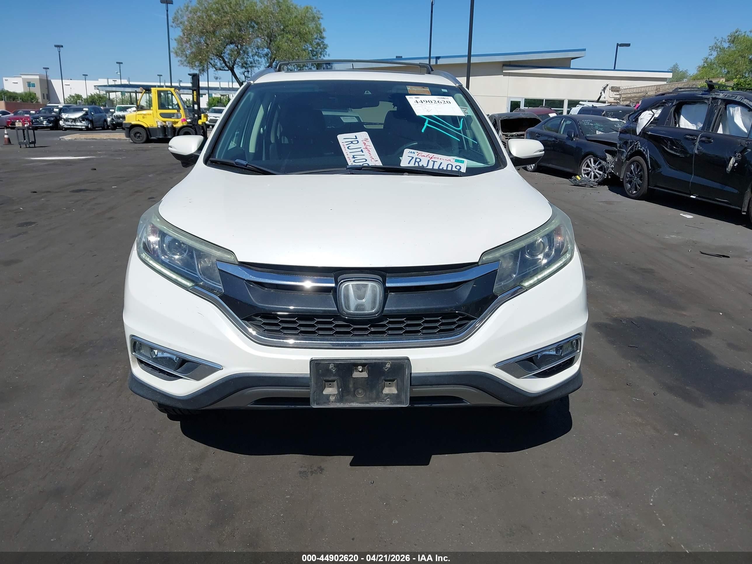 2015 Honda Cr-v Touring White vin: 5J6RM4H99FL130799