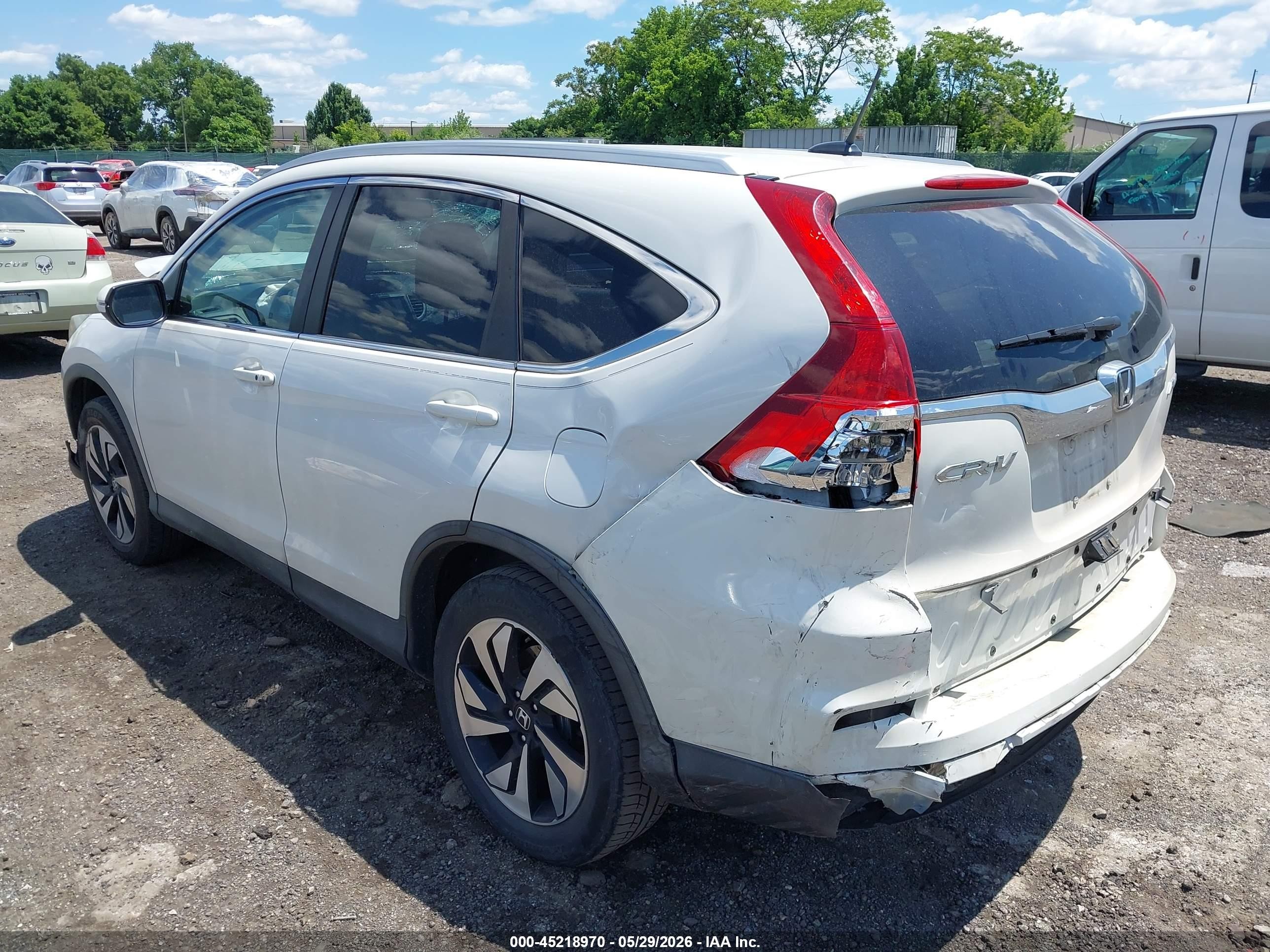2016 Honda Cr-v Touring White vin: 5J6RM4H99GL110702